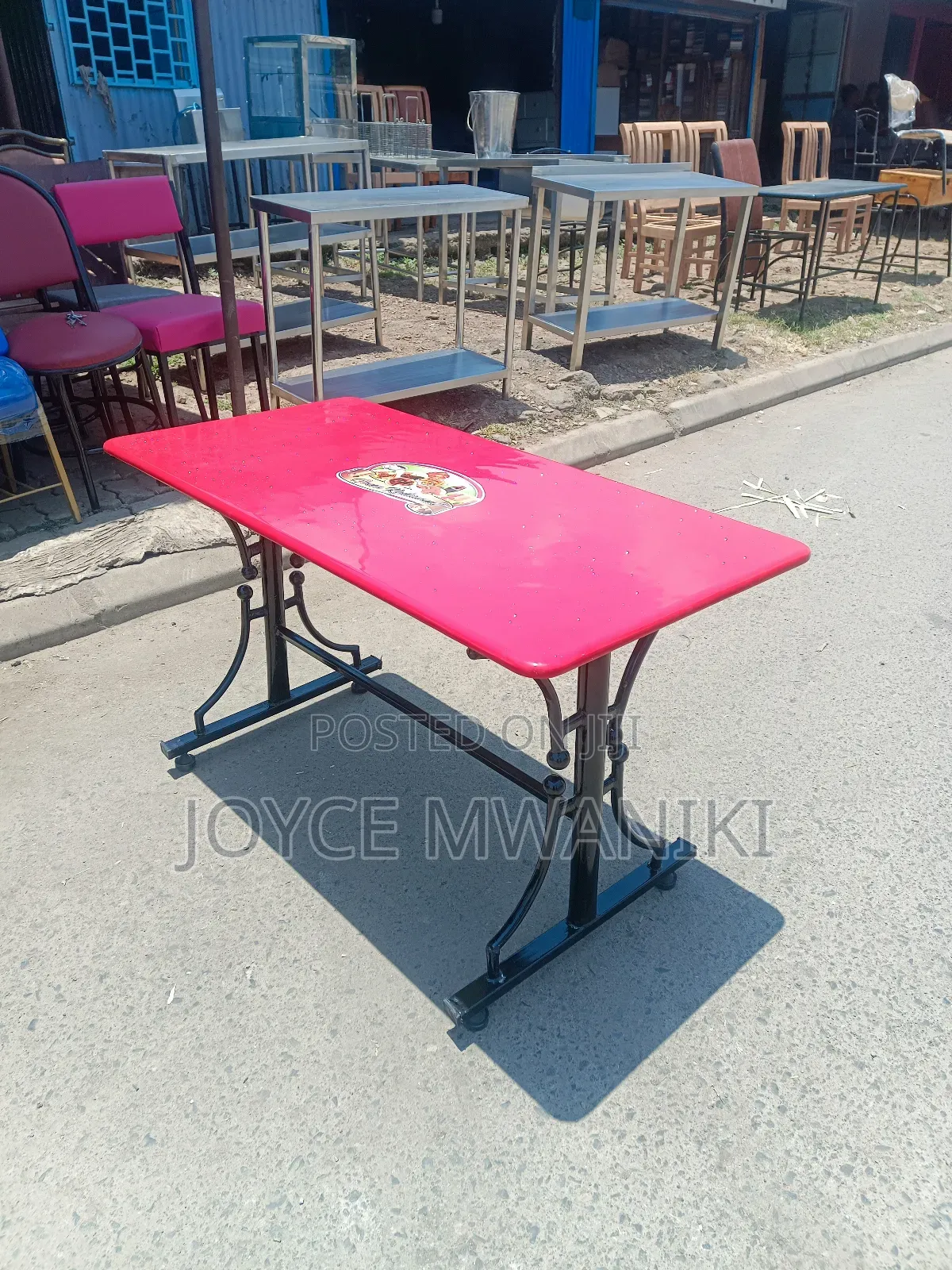 Restaurant Red Branded Table, Rectangular 