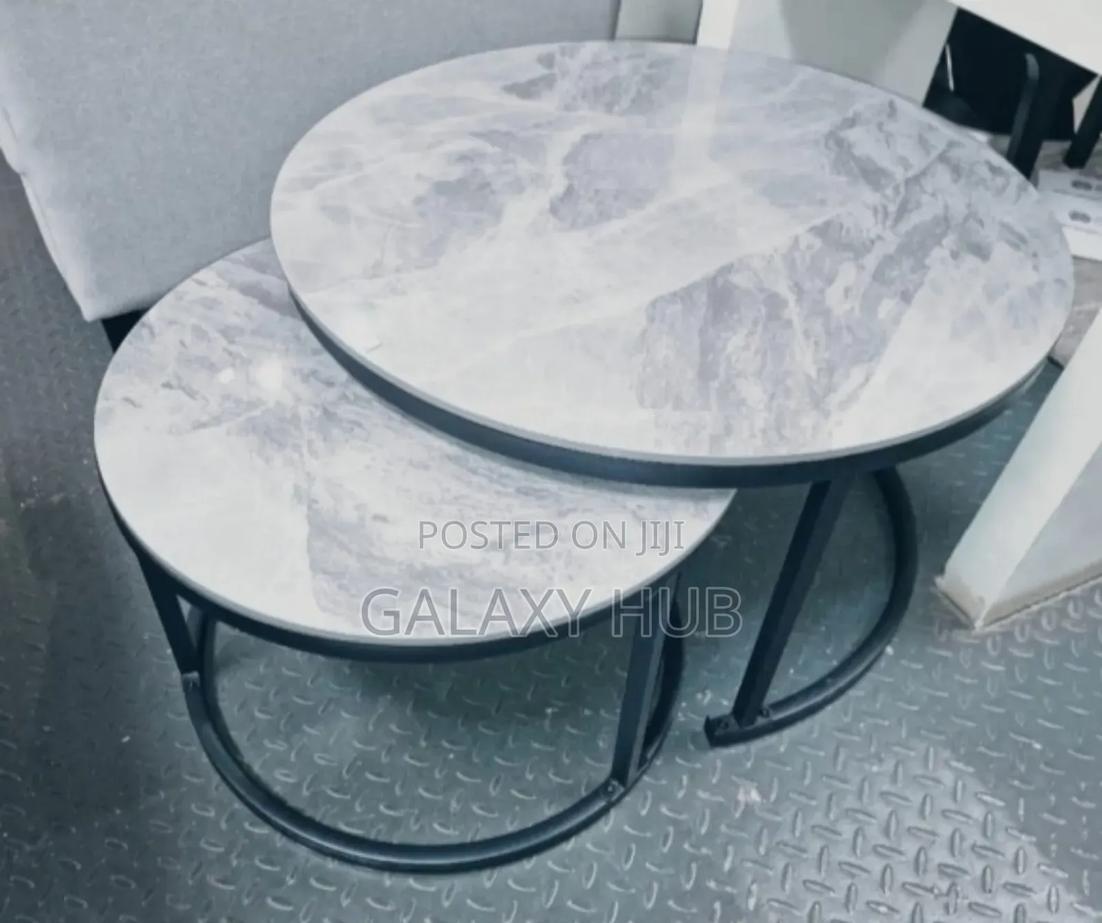 2 in 1pure Marble Table With Black Stand