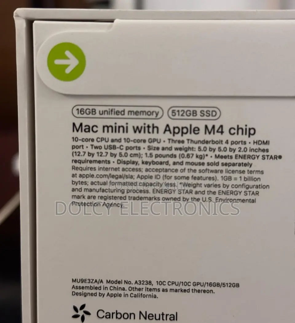 New Desktop Computer Apple Mac Mini M4 16GB SSD 512GB