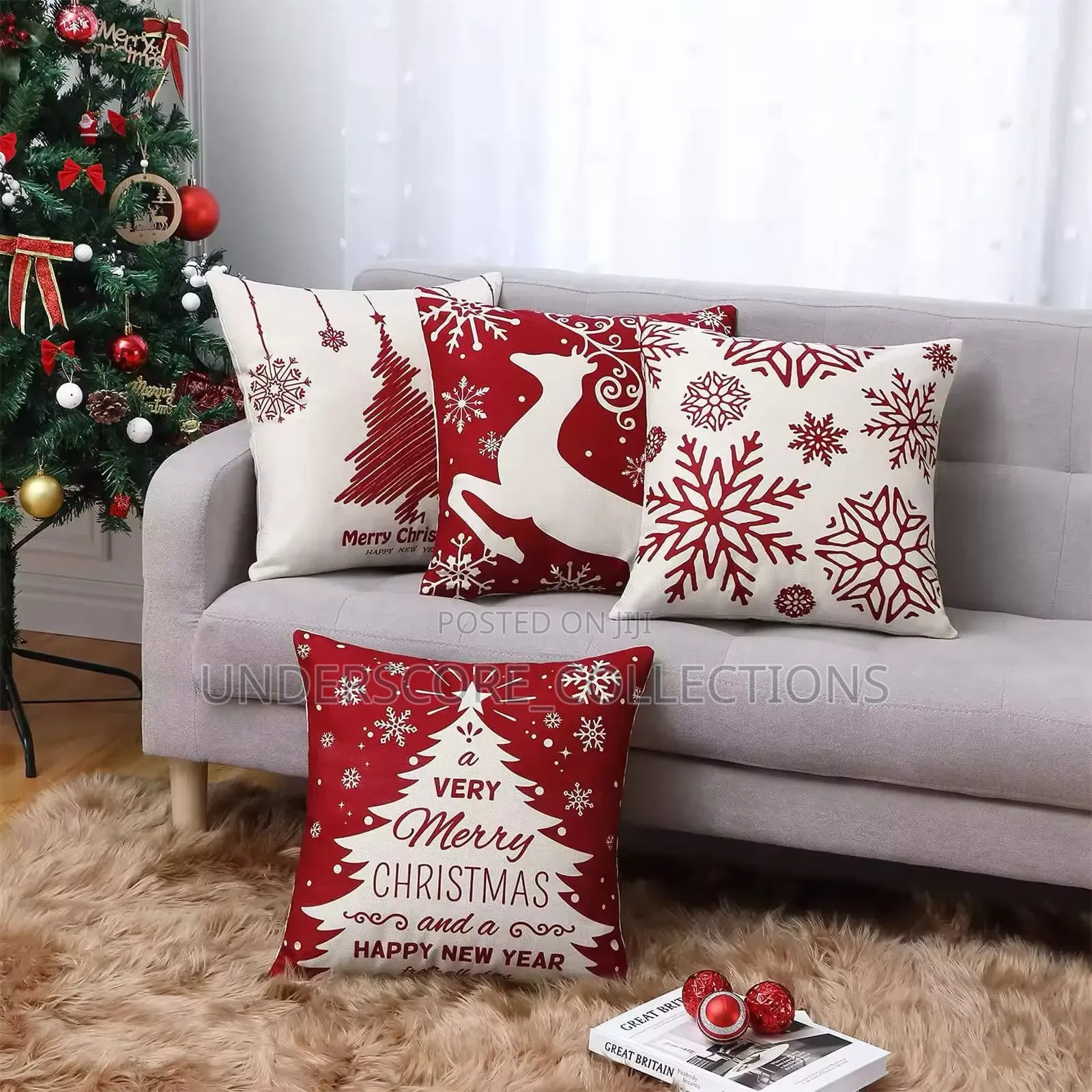Christmas Pillow Covers (No Filler) for Xmas Decoration