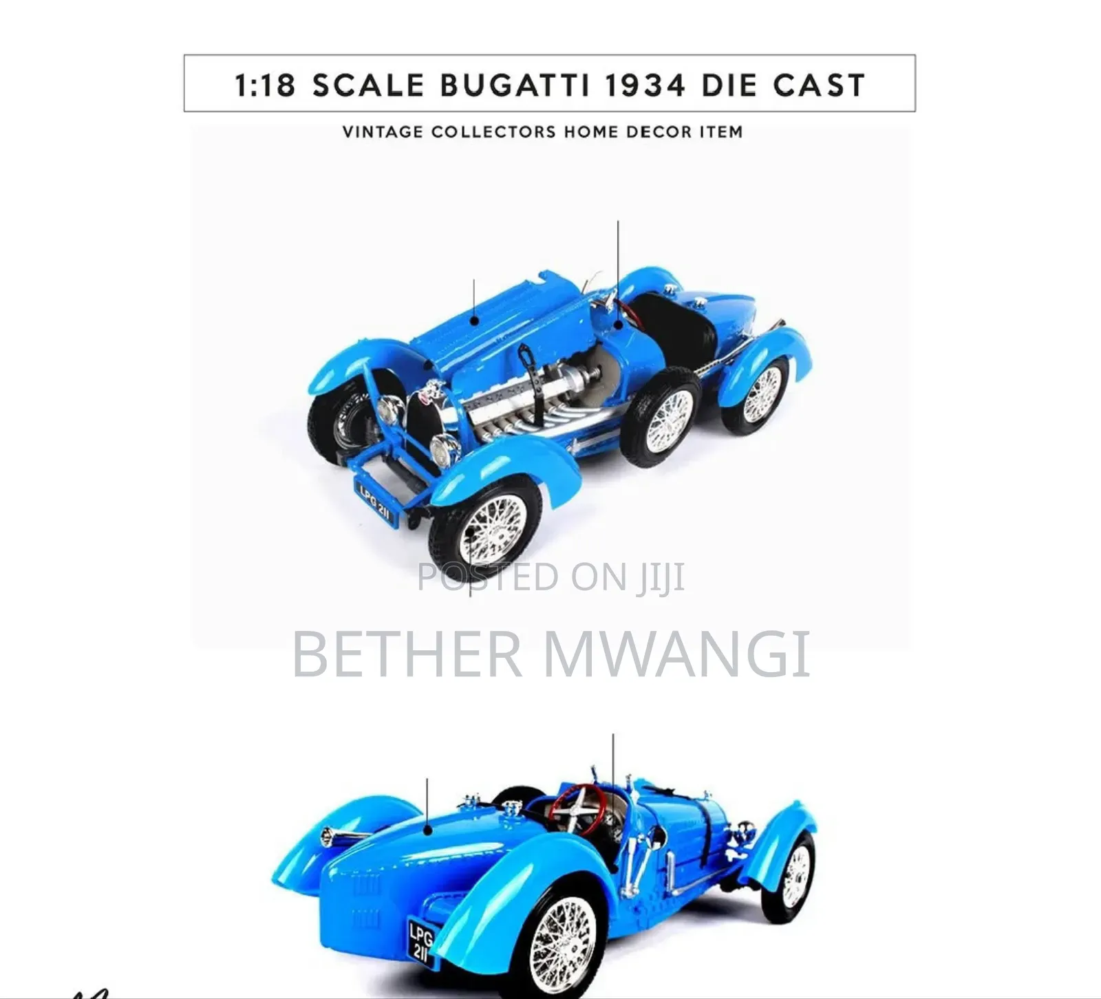 1.18 Scale Bugatti 1934 Die Cast in Kenya