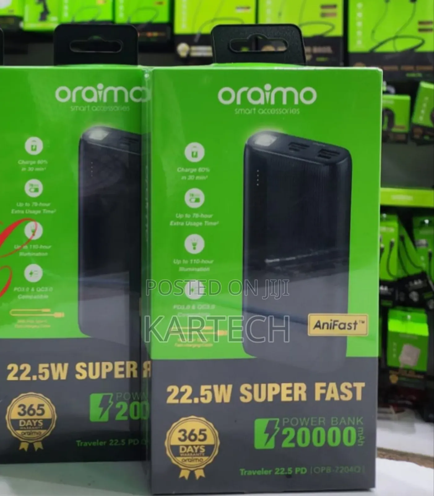 Oraimo Traveler 22.5 Pd 22.5w 20,000mah Type C Power Bank