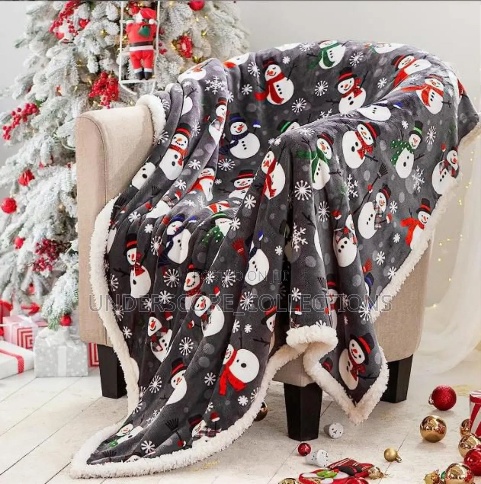 Double Layered Xmas Blanket Snowflake Serie Printed Blanket