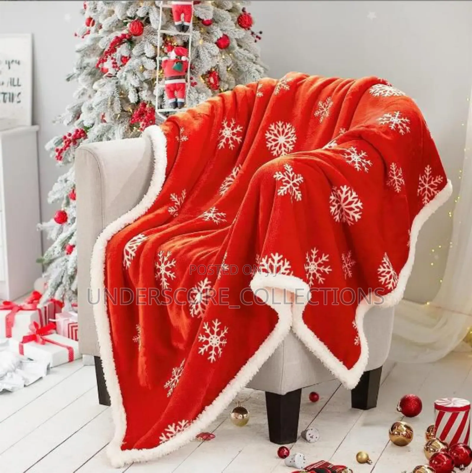 Double Layered Xmas Blanket Snowflake Serie Printed Blanket