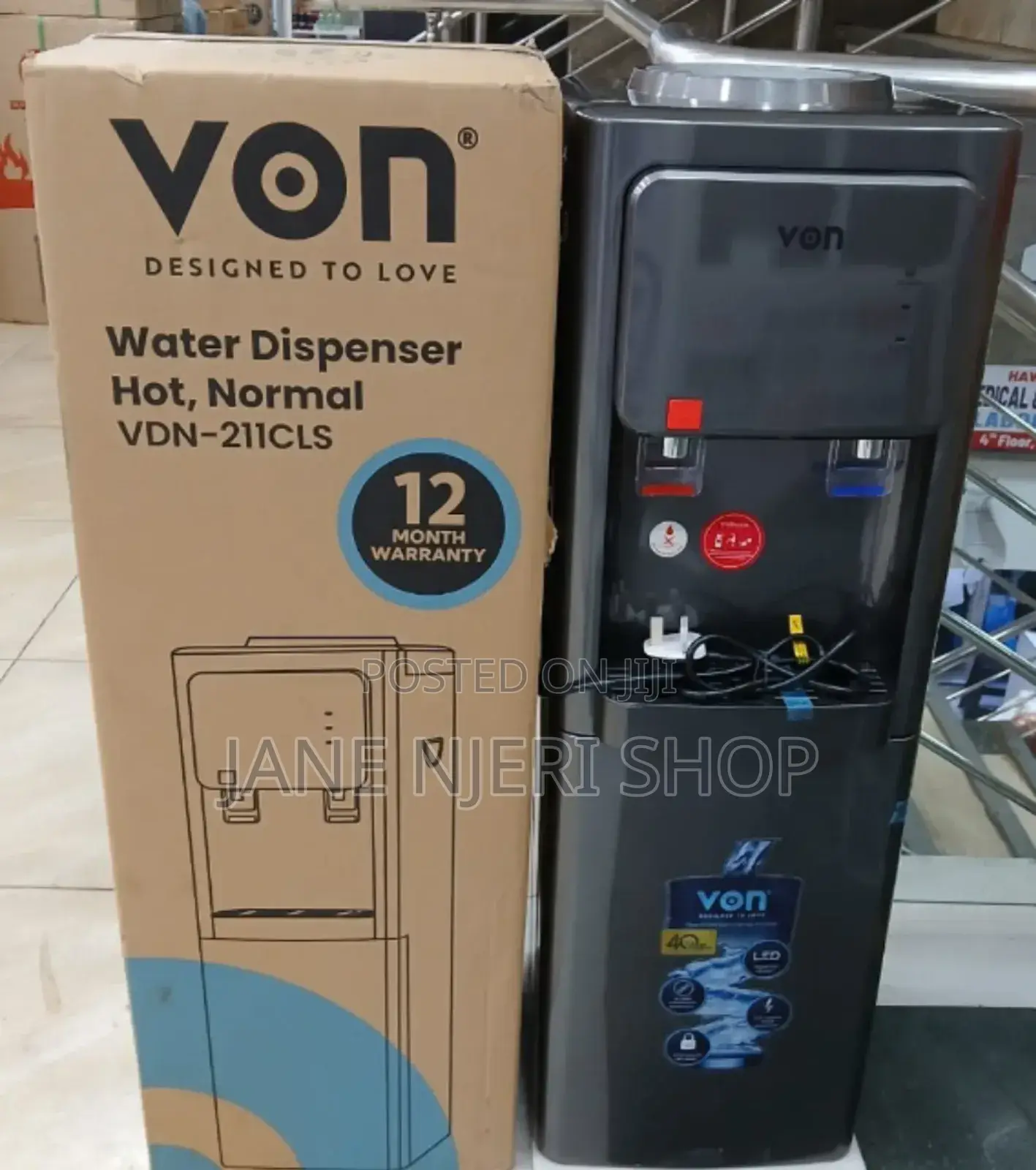 Von Hot and Normal 2 Taps Water Dispenser
