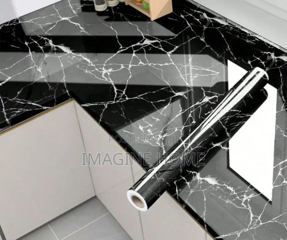 Black Self Adhesive Kitchen Contact Paper