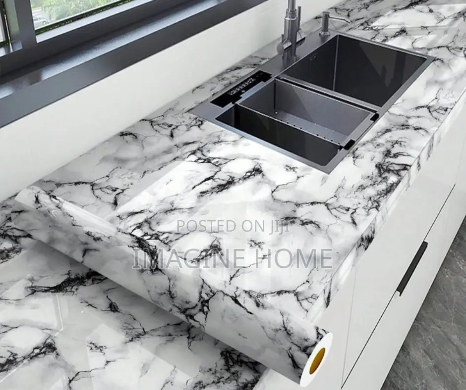 Beautiful Marble Contact Paper Kitchen Cabinets Decor