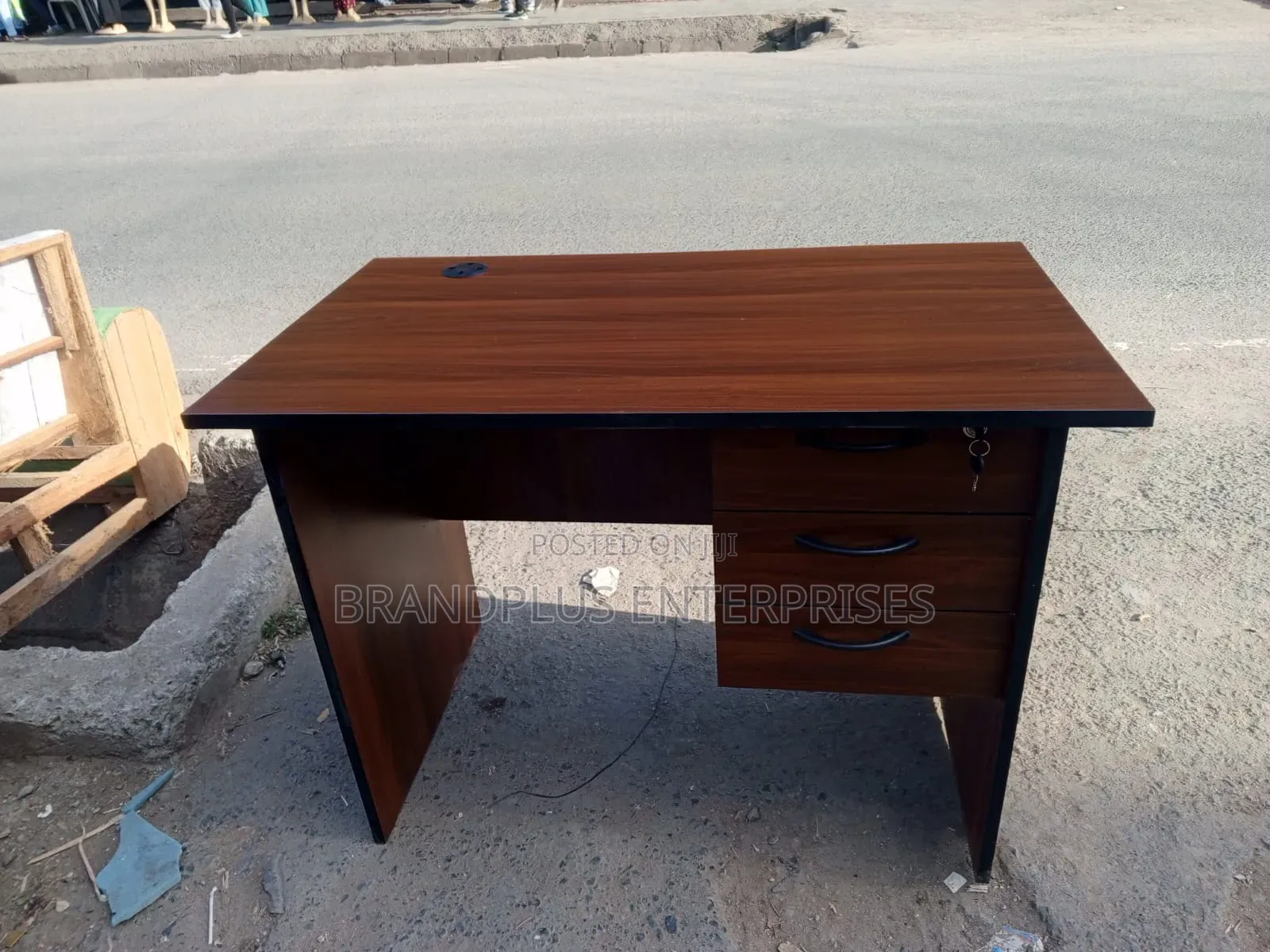 1m Dark Walnut Desk