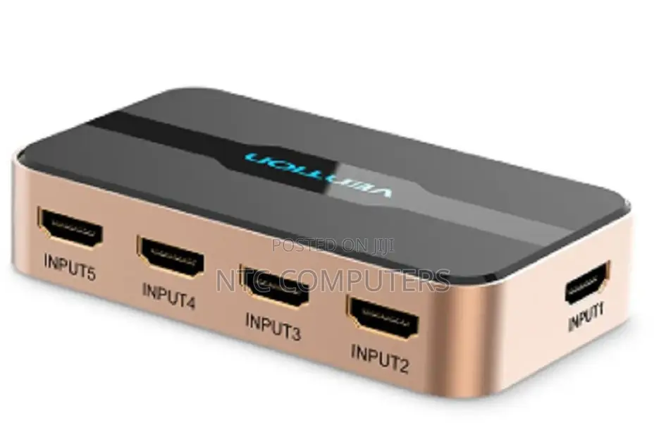 Vention HDMI Switcher 5 in 1 Out Gold