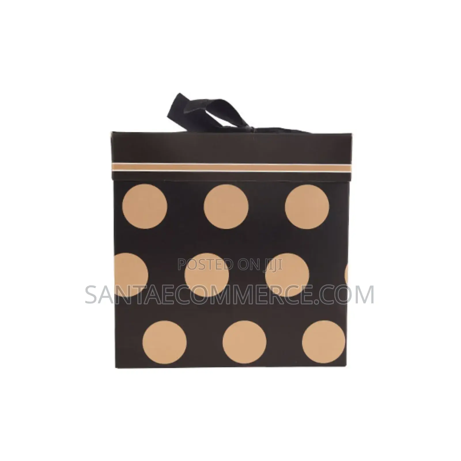 Elegant Black and Golden Polka Dot Gift Box