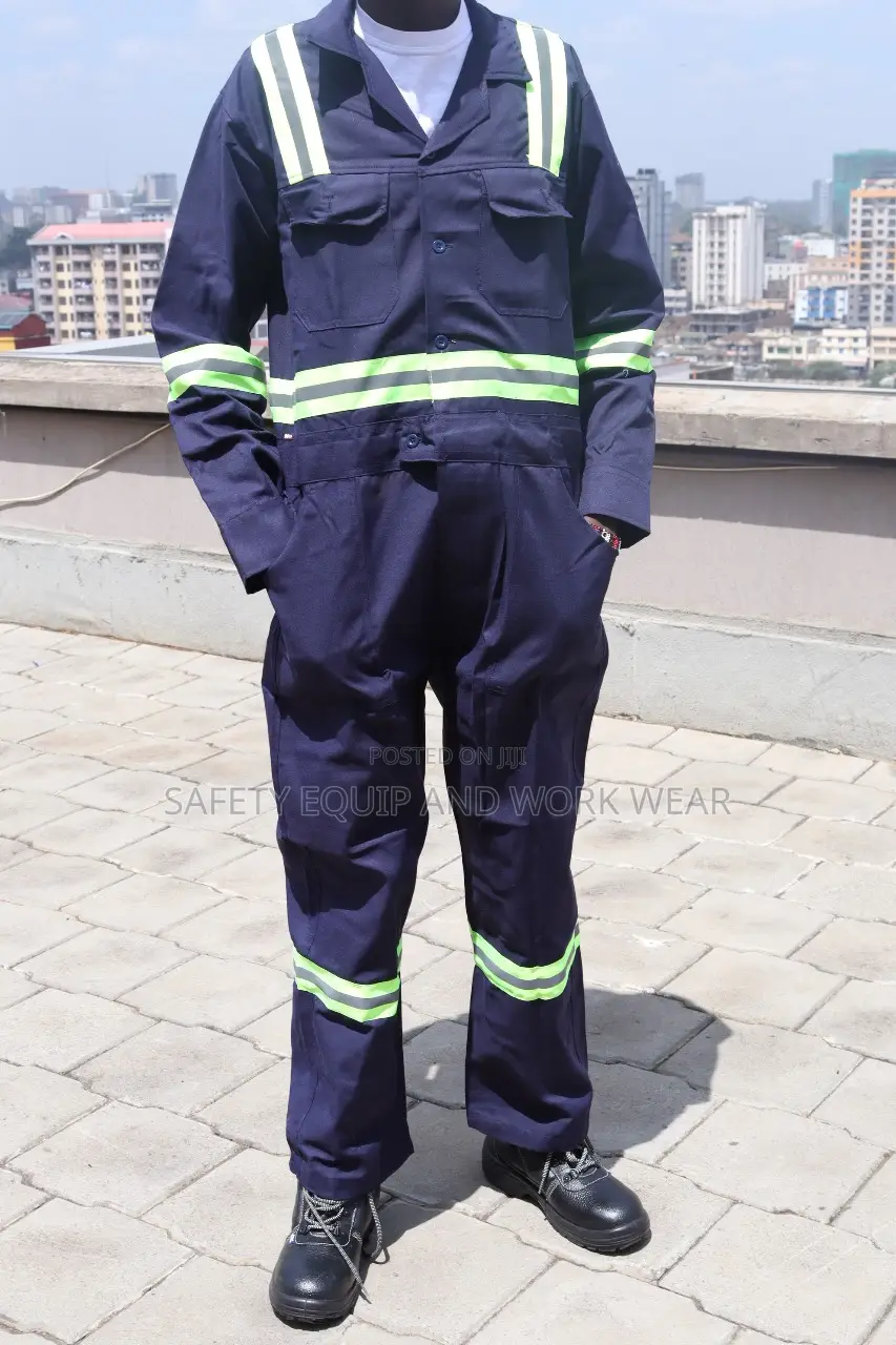 Overall Navy Blue Reflective Work Pants