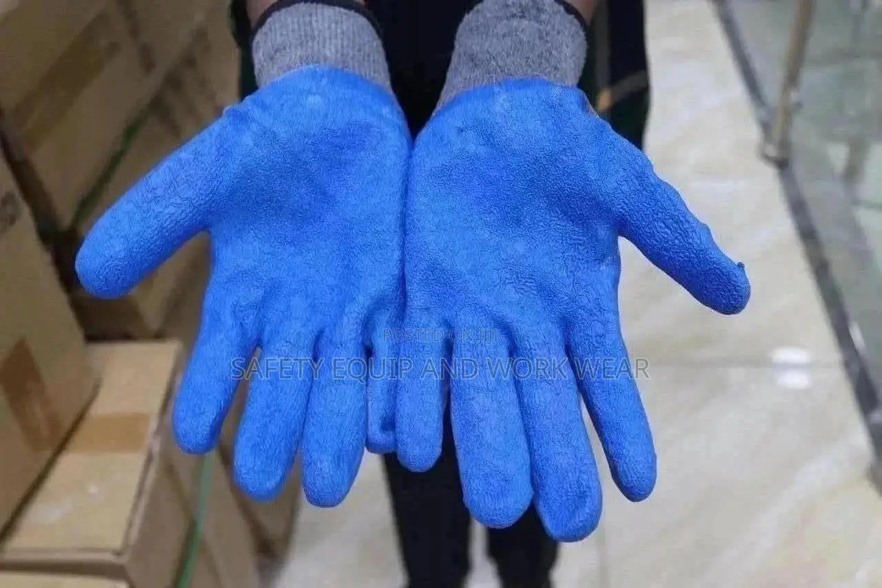 Diamond Grip Blue/Grey Industrial Safety Gloves