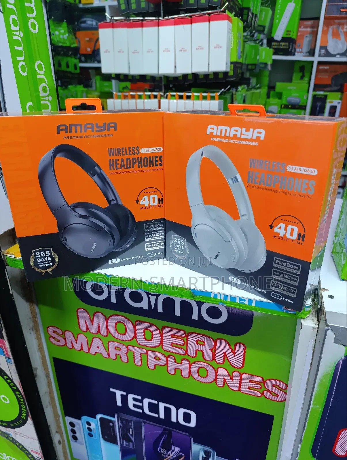 Amaya AEB-H360D(ANC) Over-Ear Wireless Bluetooth Headphones