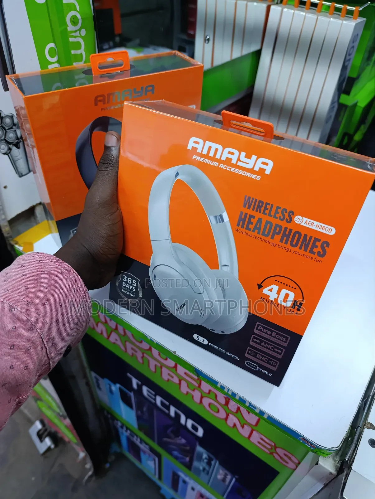 Amaya AEB-H360D(ANC) Over-Ear Wireless Bluetooth Headphones