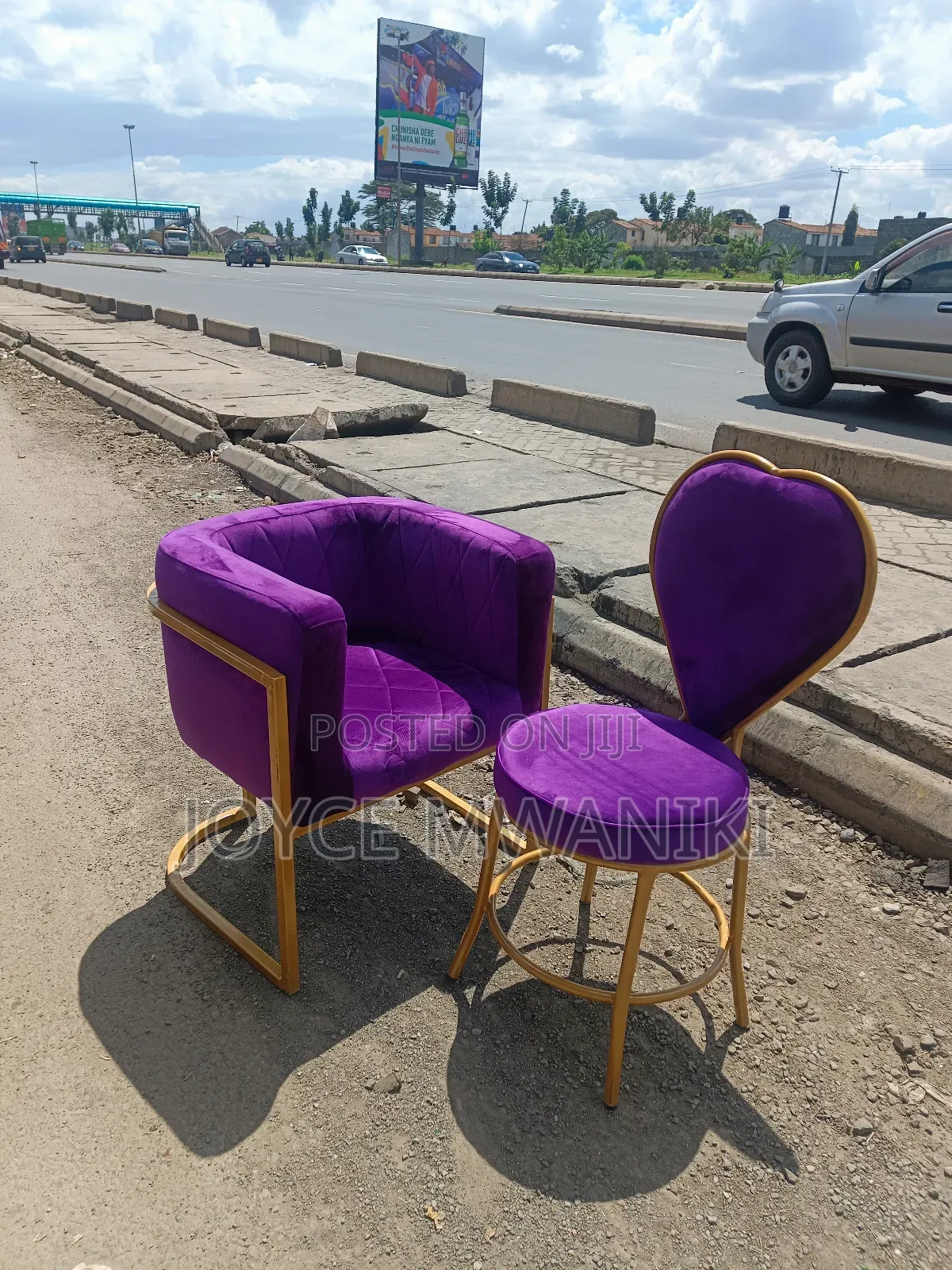 2 Manicure Seats, Purple 