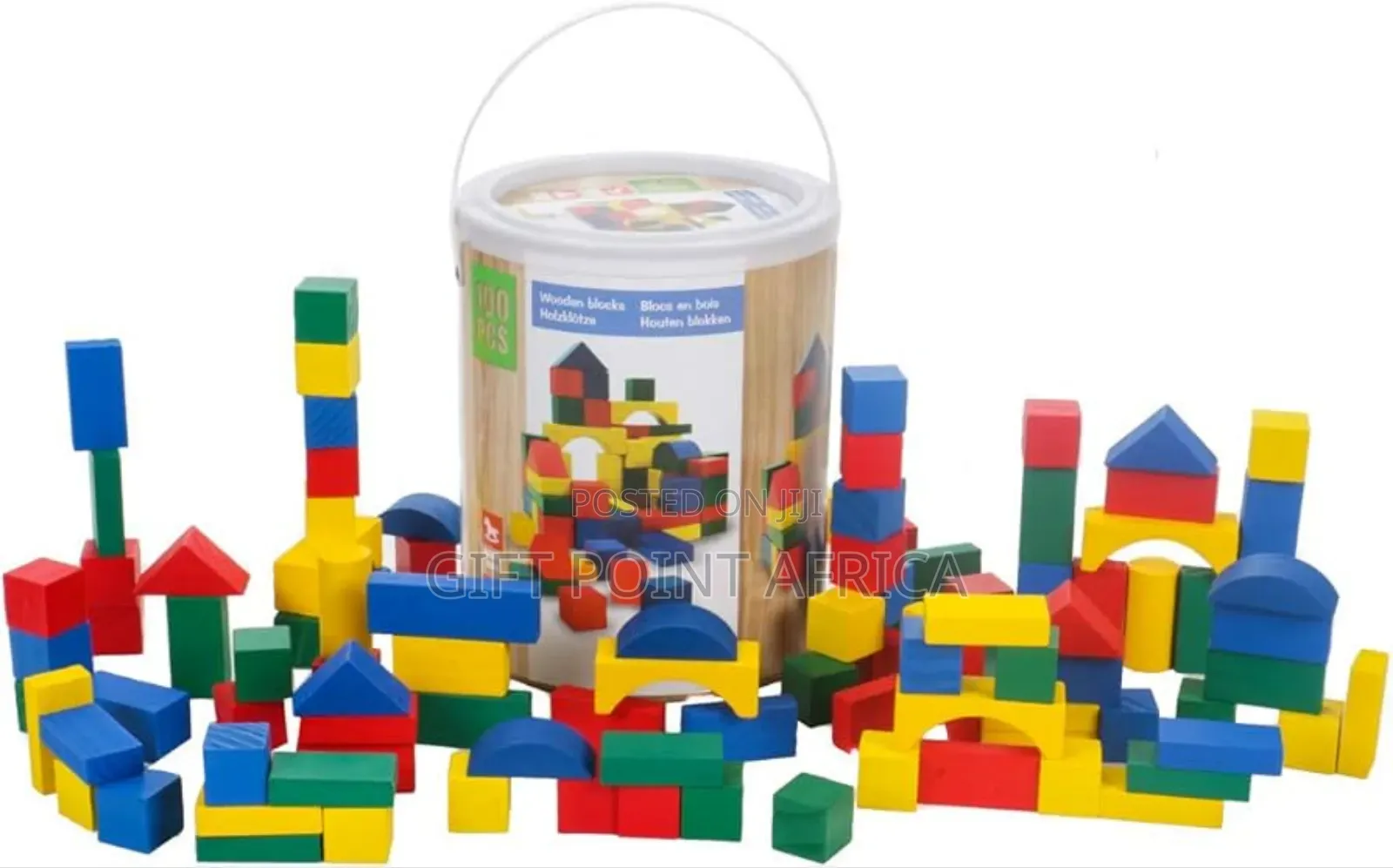 Kids Wooden 100 Piece Wooden Blocks