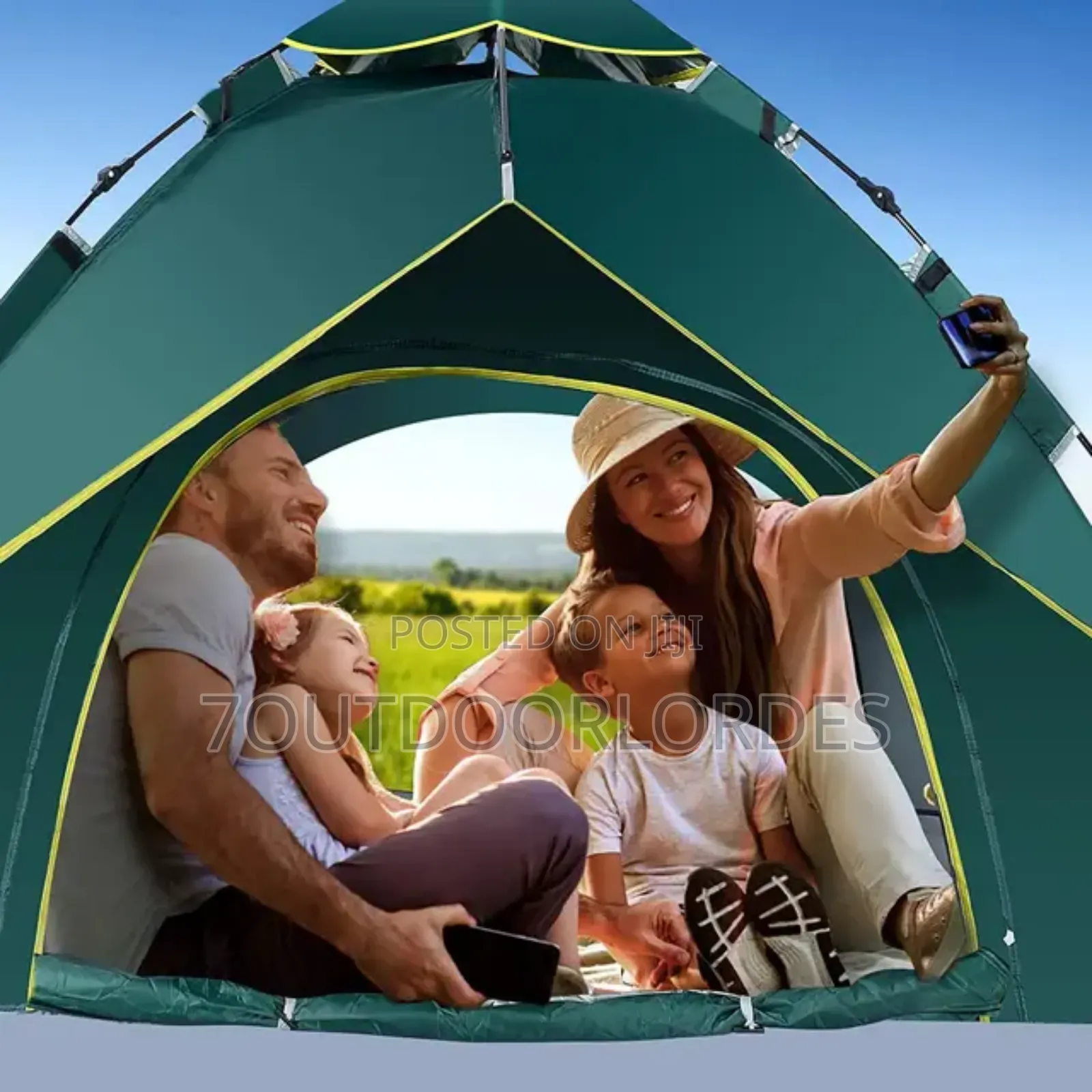 3 to 4 Man Waterproof Pop Up Tent (Double Layer)
