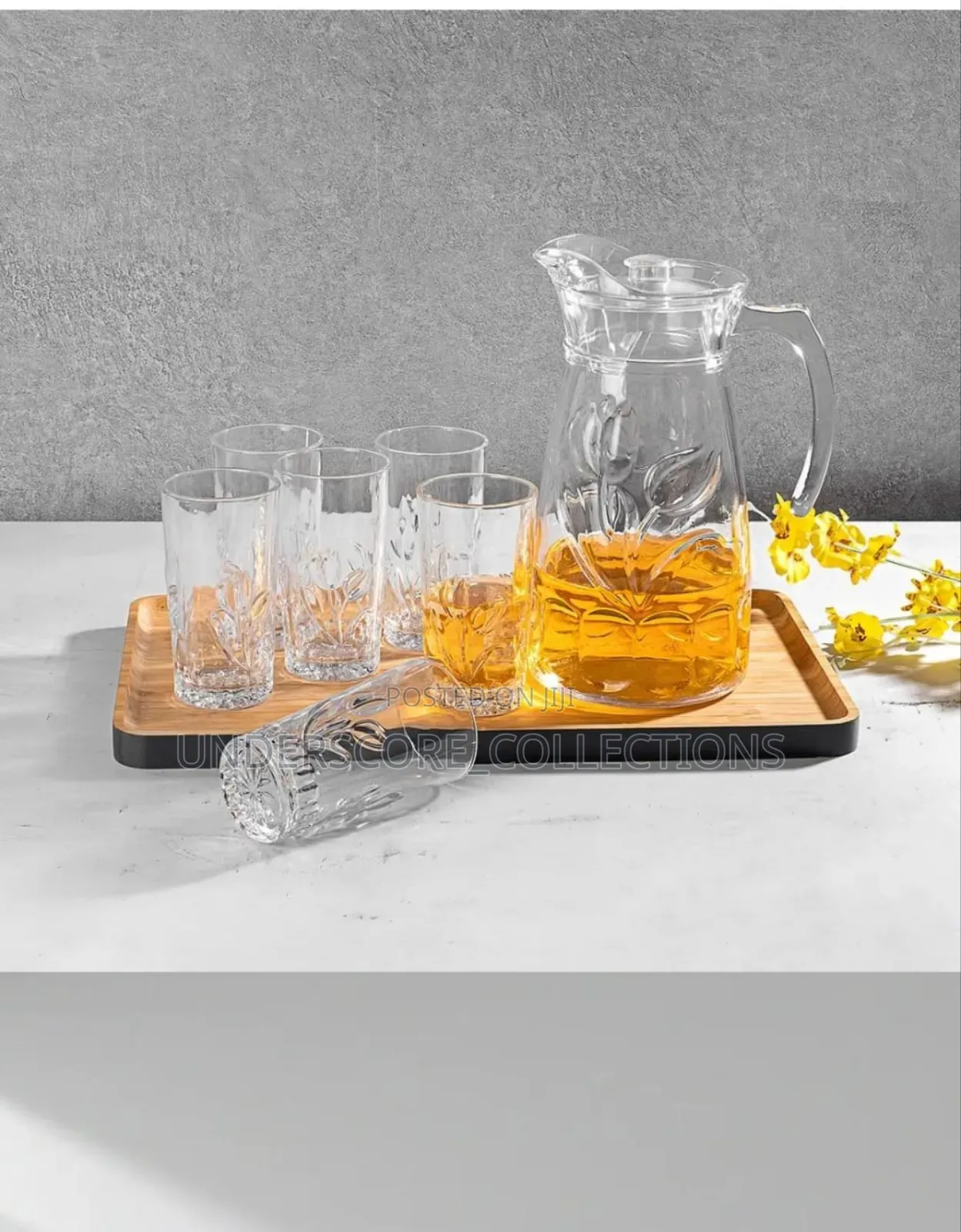 *7pc Water Glass Set*Capacity:* 1.8ltrs and 300ml .