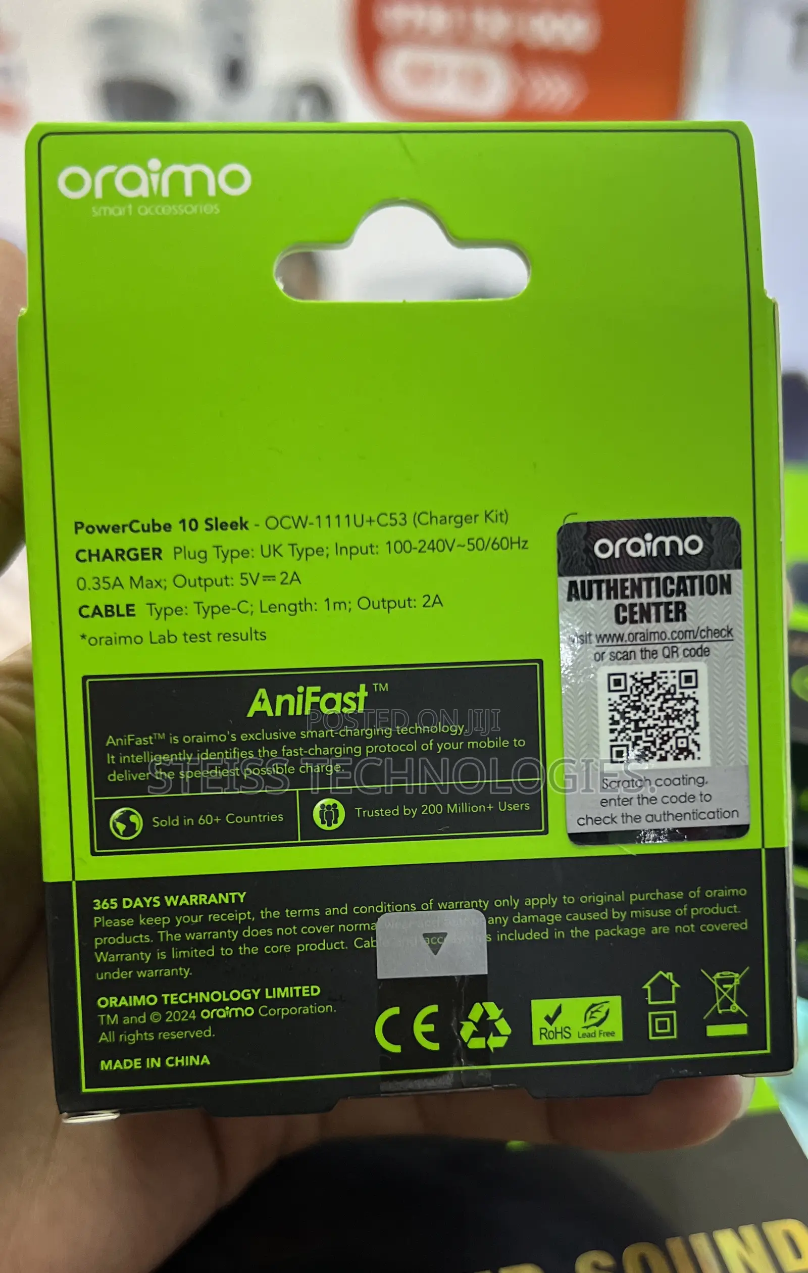 Oraimo Anifast Type-C 10W Fast Charger