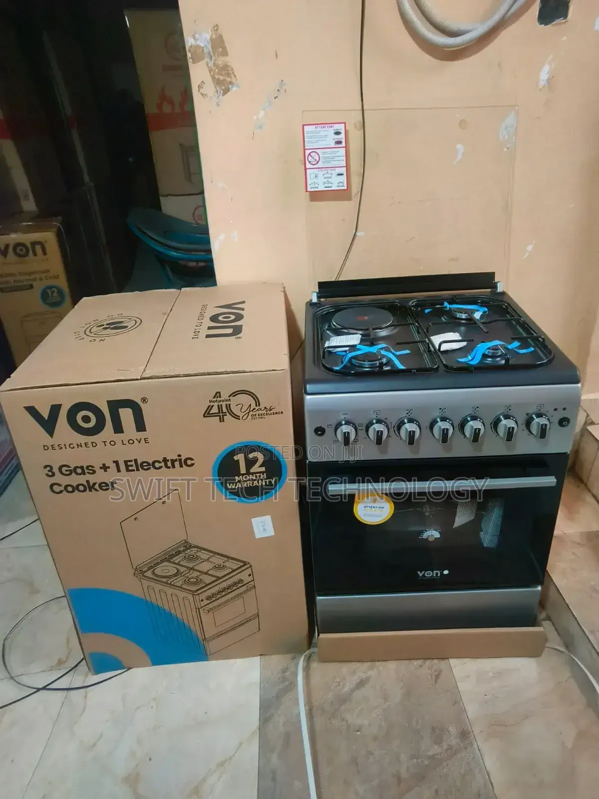 Standing Cooker Von 58×58 3+1 With Electric Oven