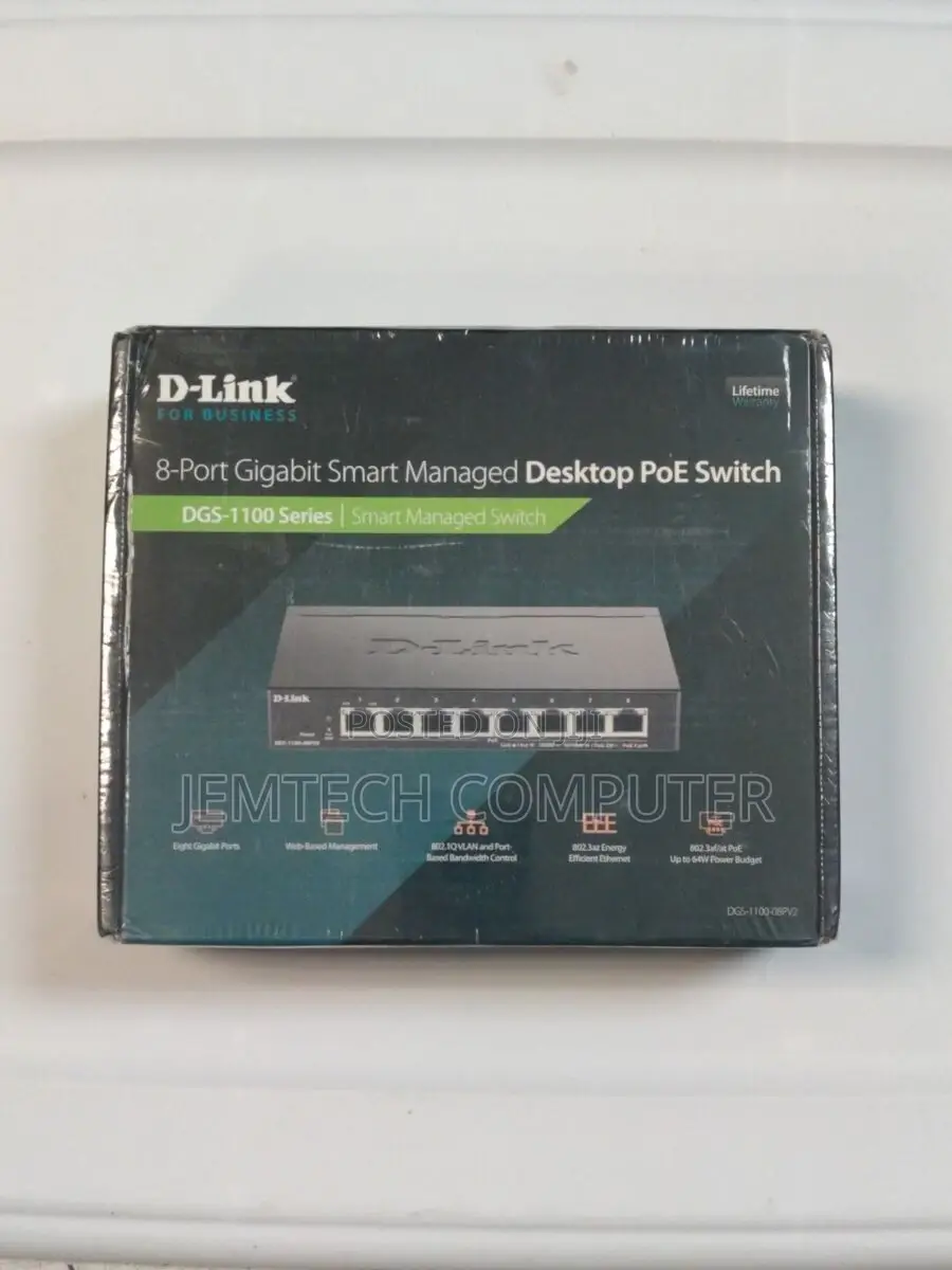 D-Link 8 Port Poe Smart Gigabit Managed Switch + 2 SFP Ports