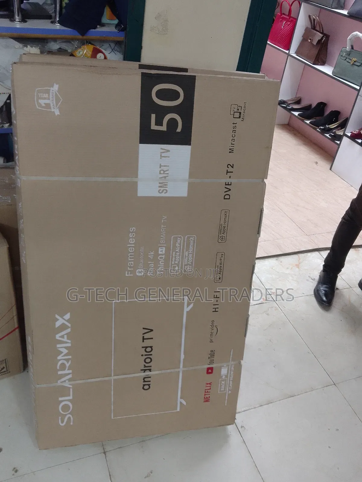 Solarmax 50inch Smart Android Netflix, Youtube, Frameless Tv