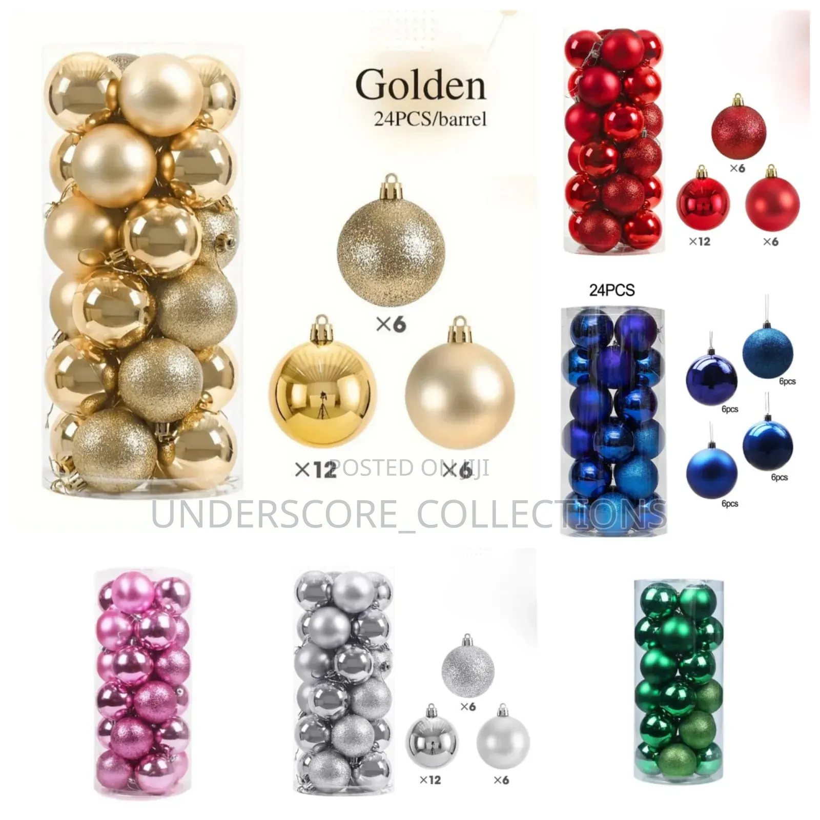  *24pcs Christmas Tree Decor Balls* 
 *Bauble Xmas *.