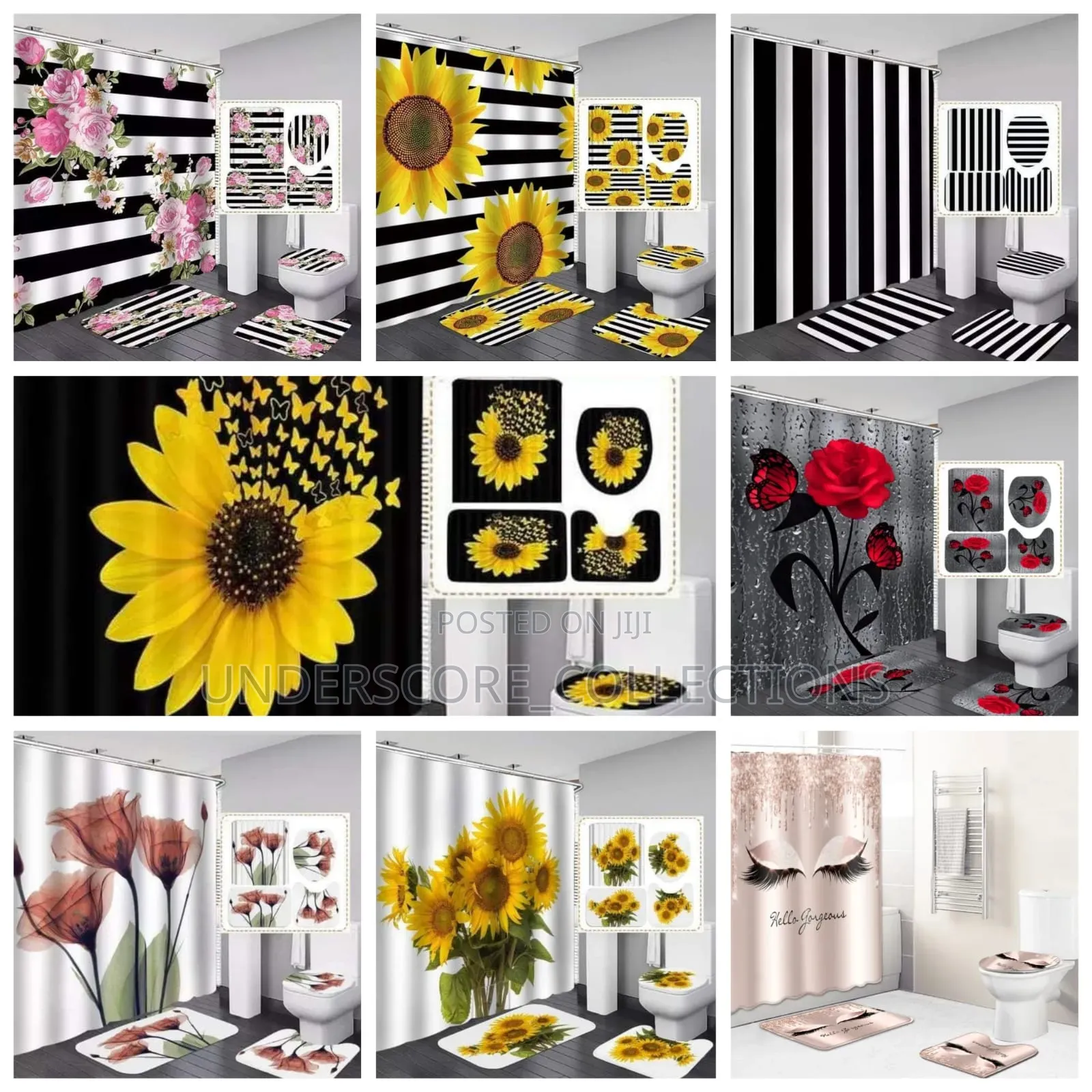  *4 PCS Set Bathroom Shower Curtain Set* 
 *Waterproof