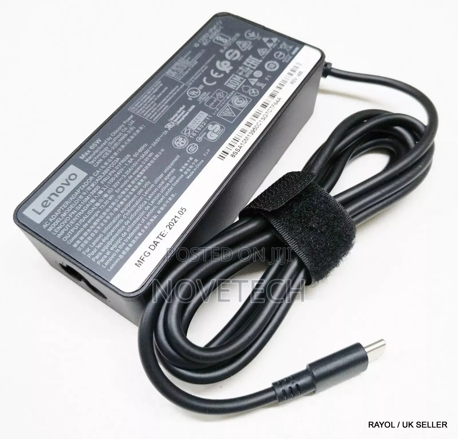 Lenovo Thinkpad 65 Watt 20V 3.25A Type-C USB AC Adapter.