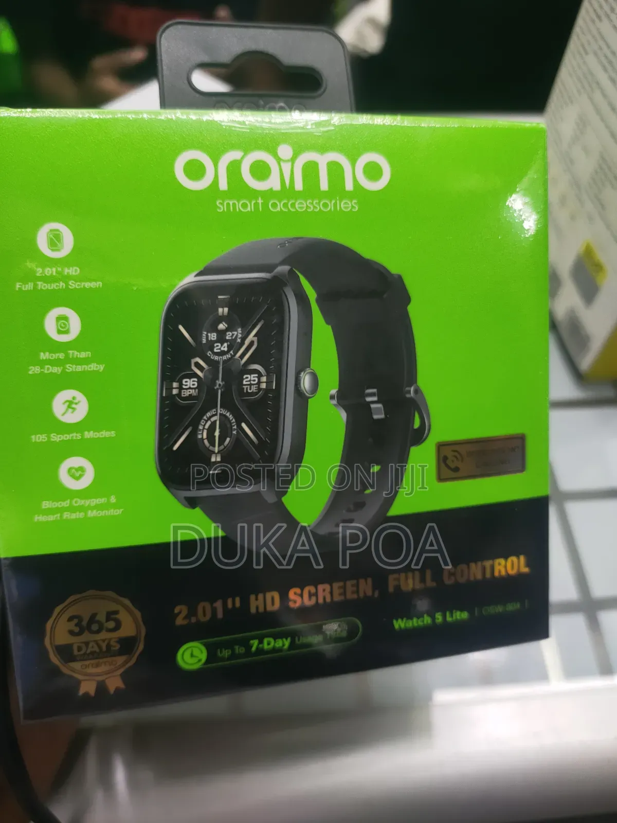 Smart Watch, Oraimo Smart Watch Black With Wireless Calling