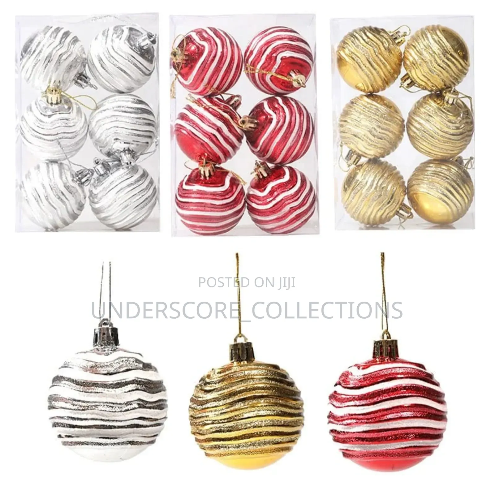 *6pcs New Plastic Christmas Ball 6cm Abnormal Balls.