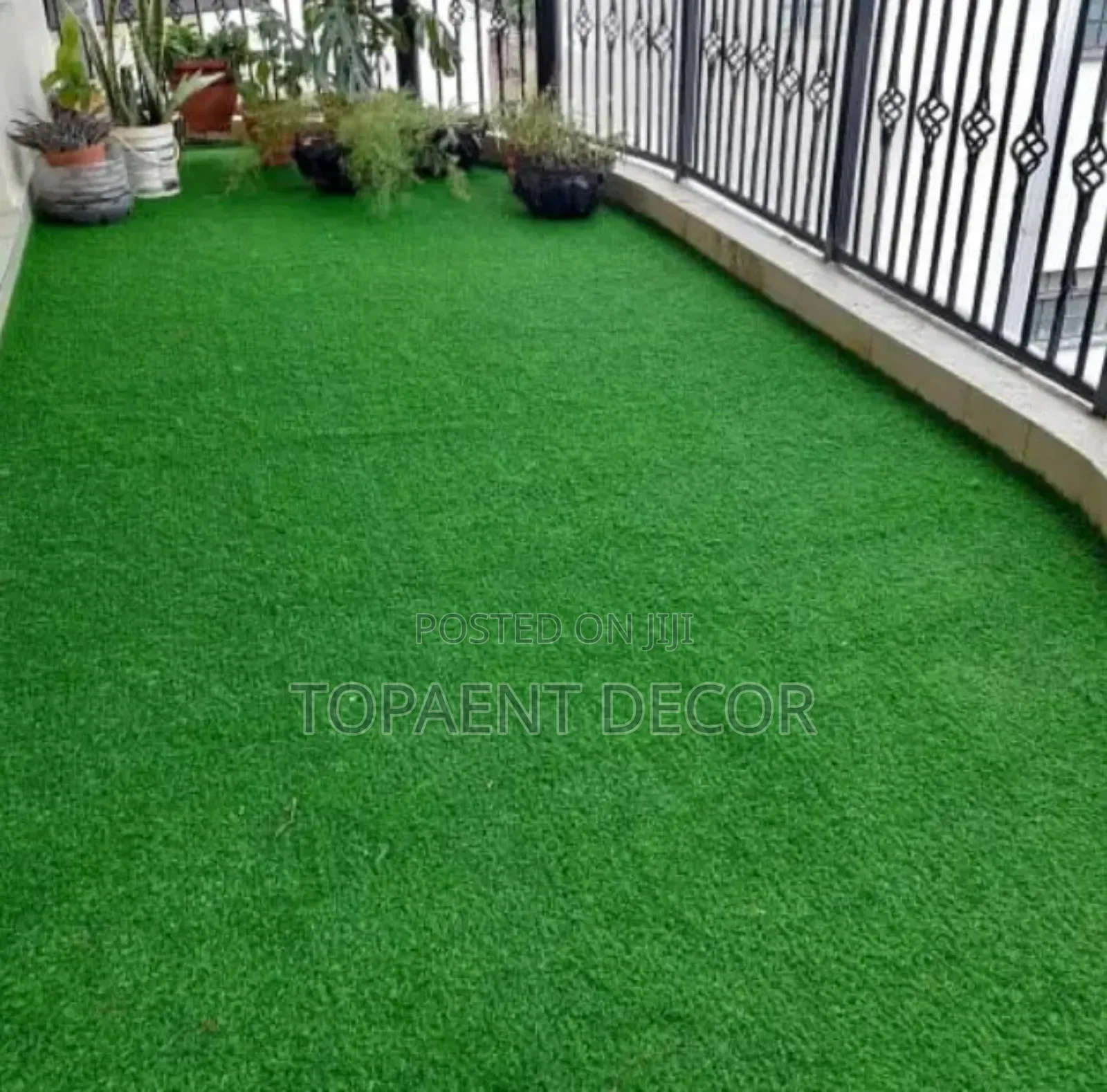 Flower Vase Balcony Artificial Grass Carpet