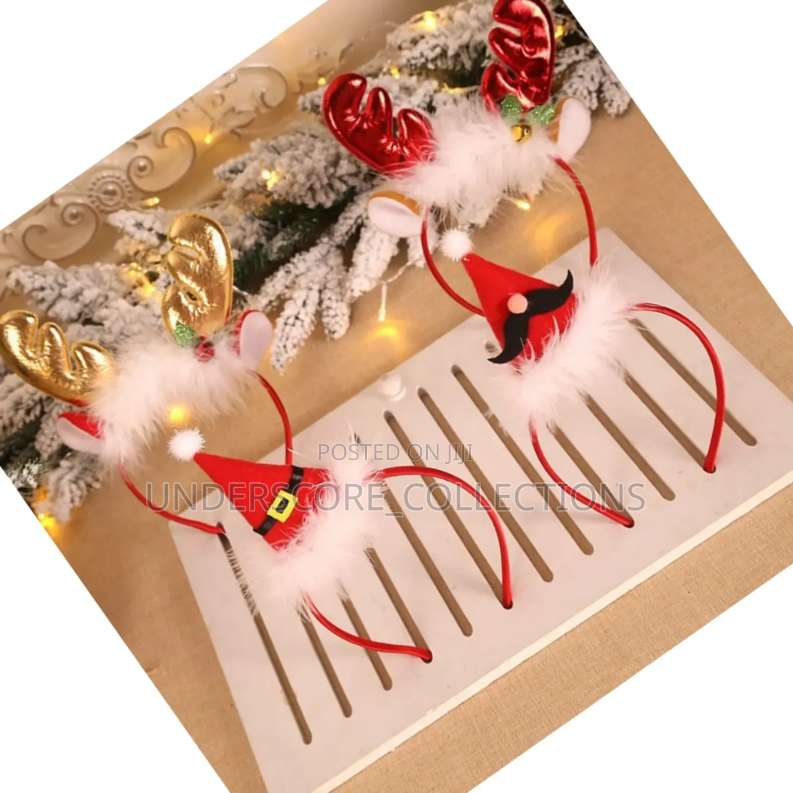*Christmas Headband Xmas Elk Horn Bell Sequins .