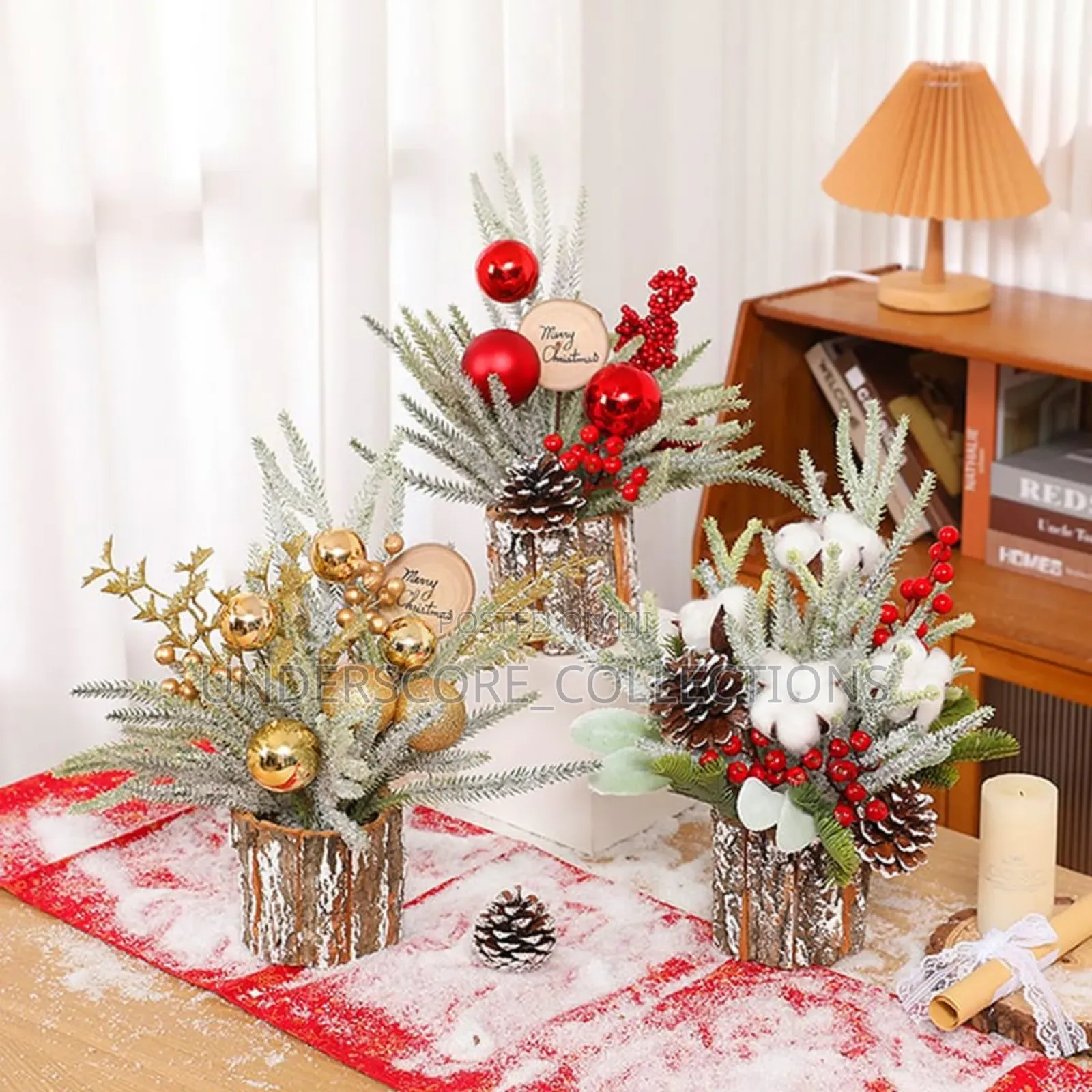 *1pcs Tabletop Exquisite Mini Christmas Tree Stump Home.
