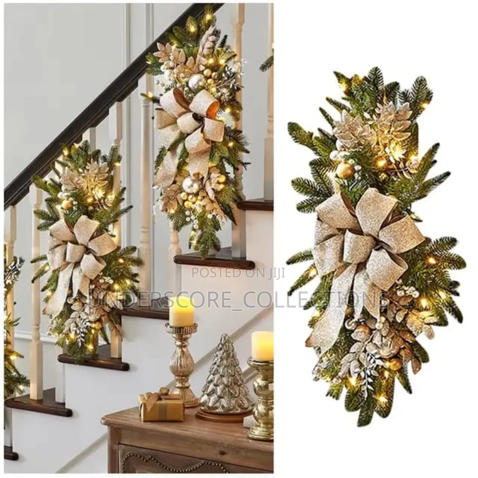 *Christmas Swag Wreath Pendants LED Lights Staircase Wreath