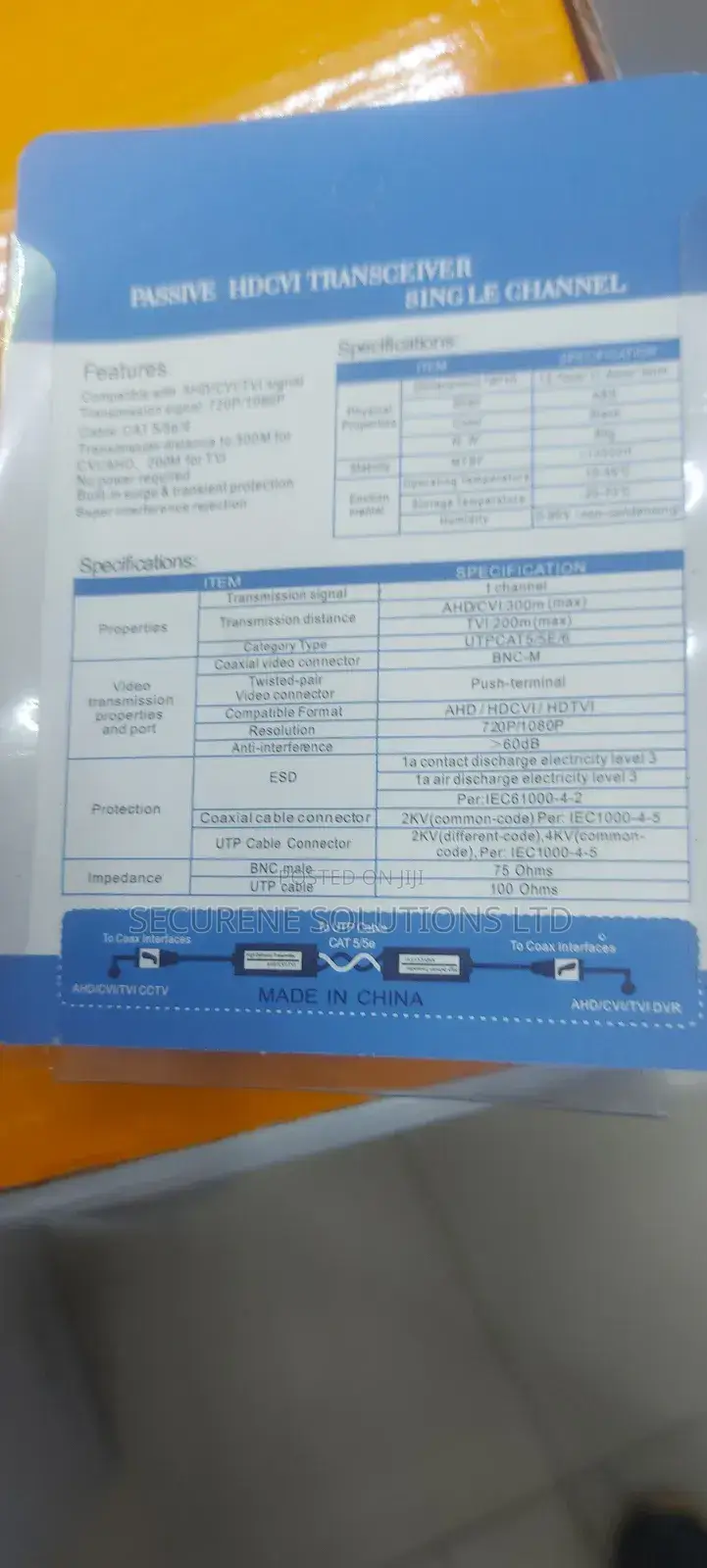 2mp 1080p Hd Passive Video Balun, Male