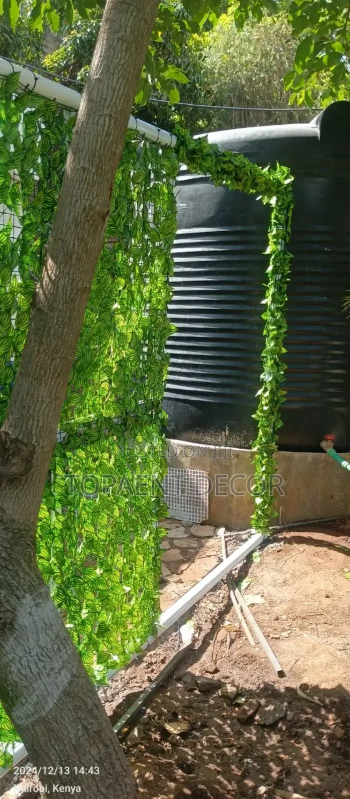 Artificial Privacy Fence and Artificial Flowers