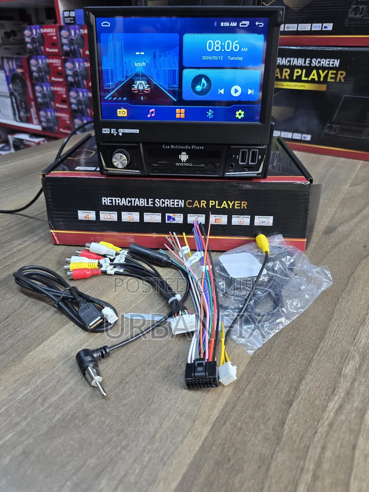 Single Din 7 Inch Android Retractable Radios 2gb/32gb
