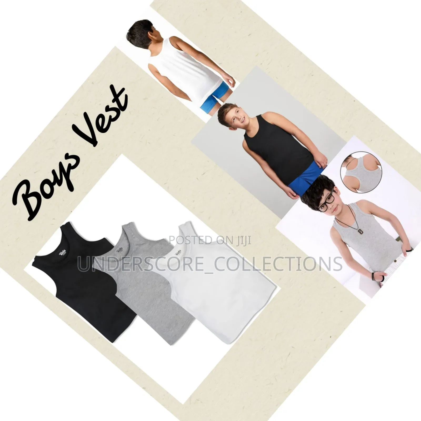 *3 Set Boys Quality Vest *Material:* Cotton
 3yrs to 13yrs.