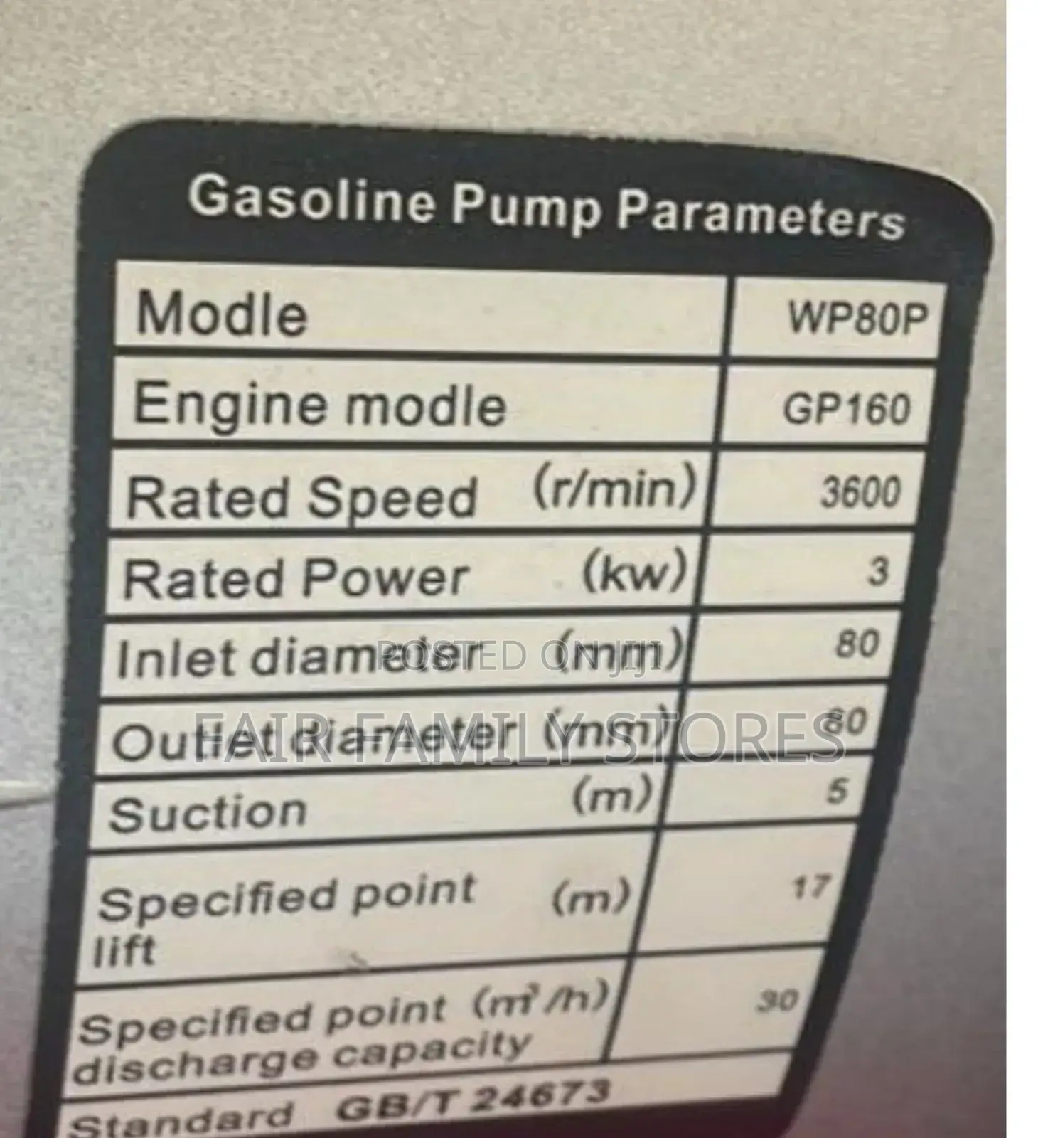Honda WP80P 3 Inch