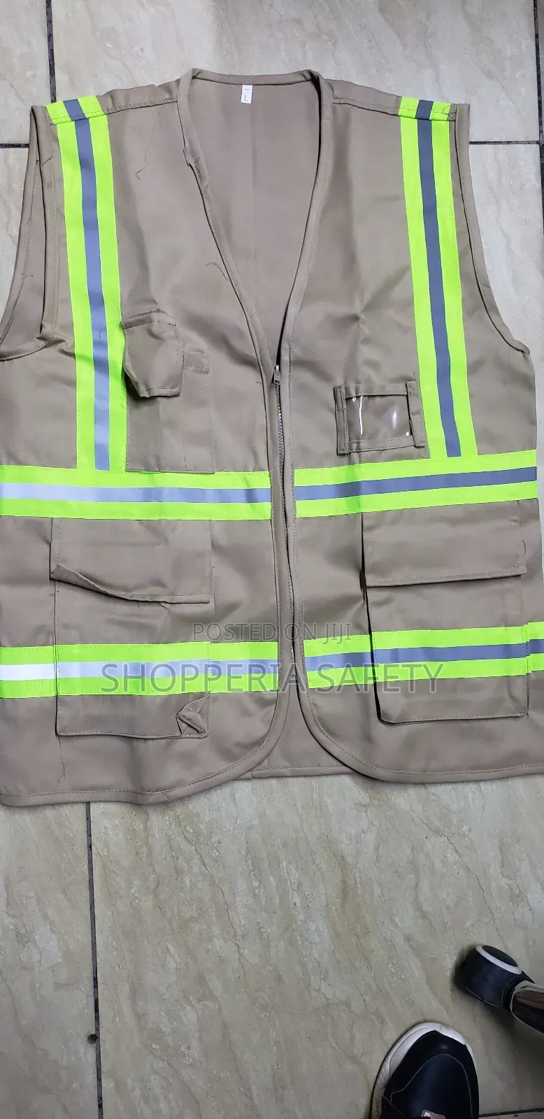 Beige Twill Customer Reflector Vest