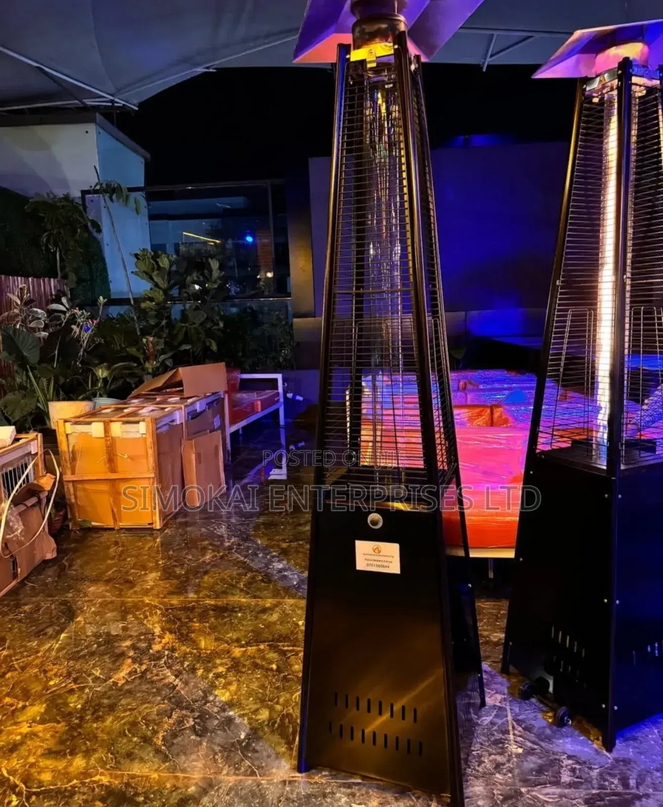 Full Black Coloured Pyramid Patio Heaters