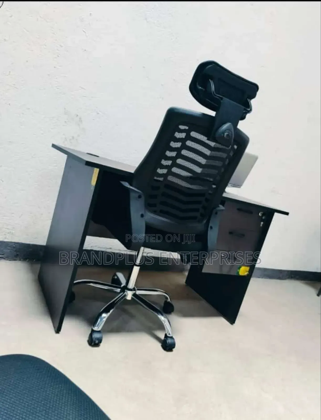 Gray Office Desk and Chair Combo