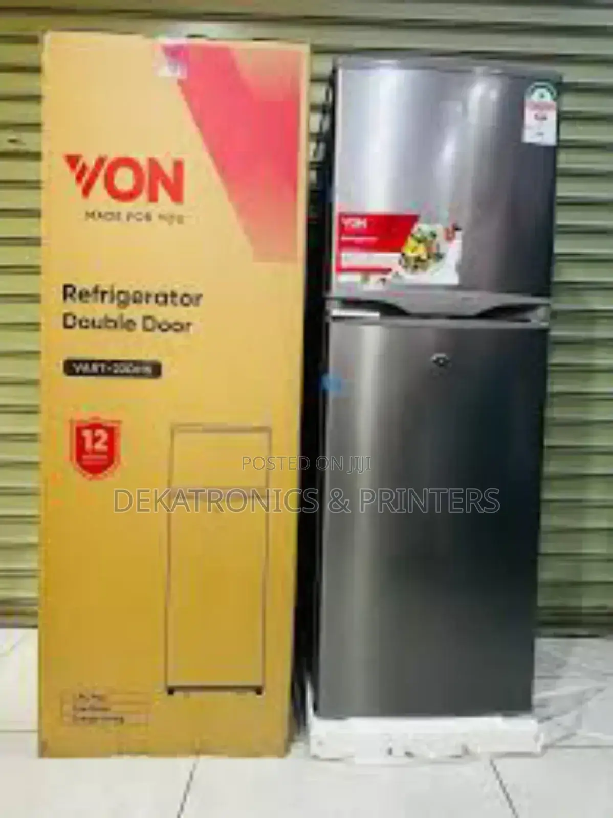 Von Double Door 144litres Fridge