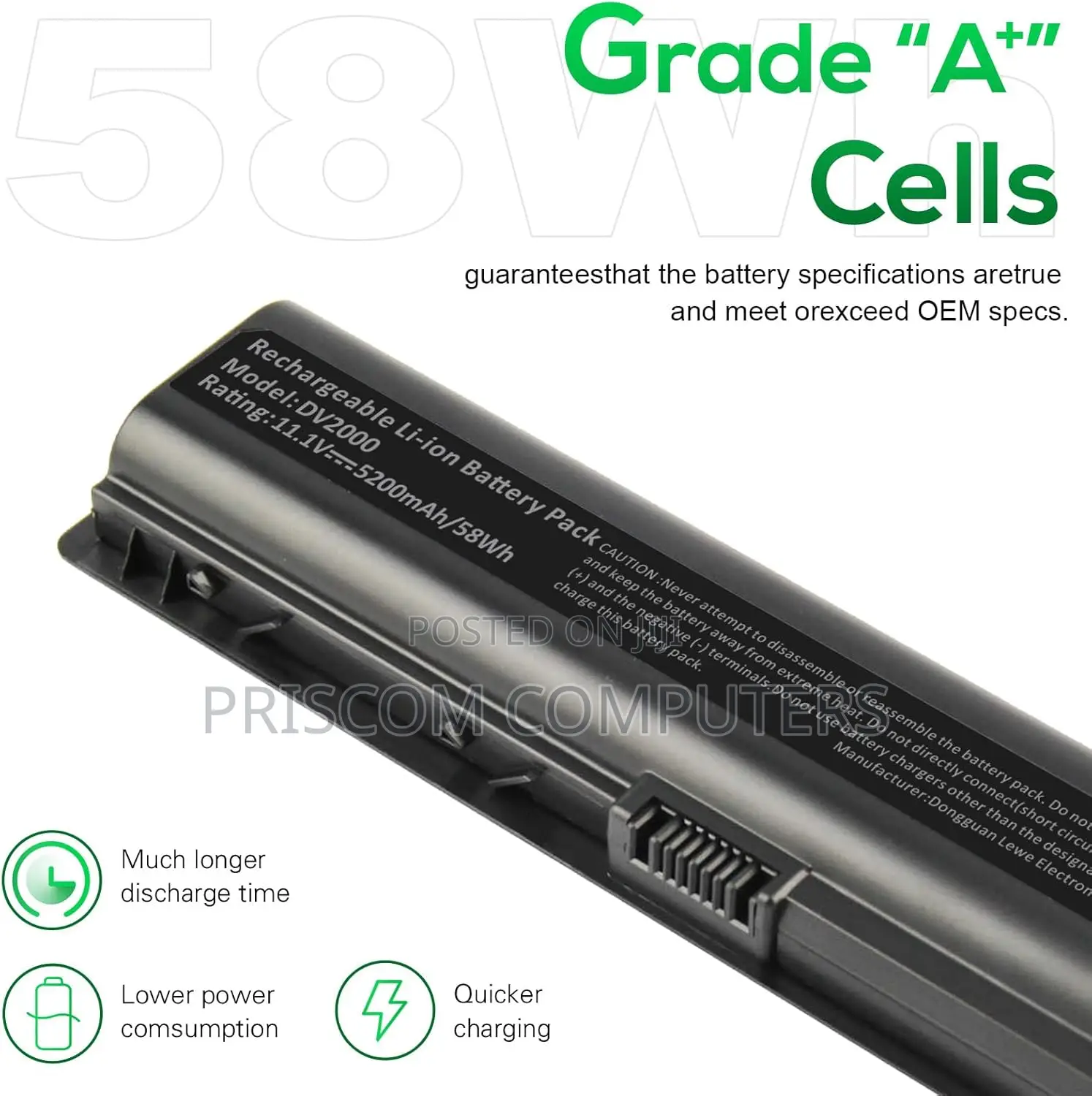 HP Pavilion Dv2000 Dv6000 V3000 Dx6700 HSTNN-Ib31 Battery
