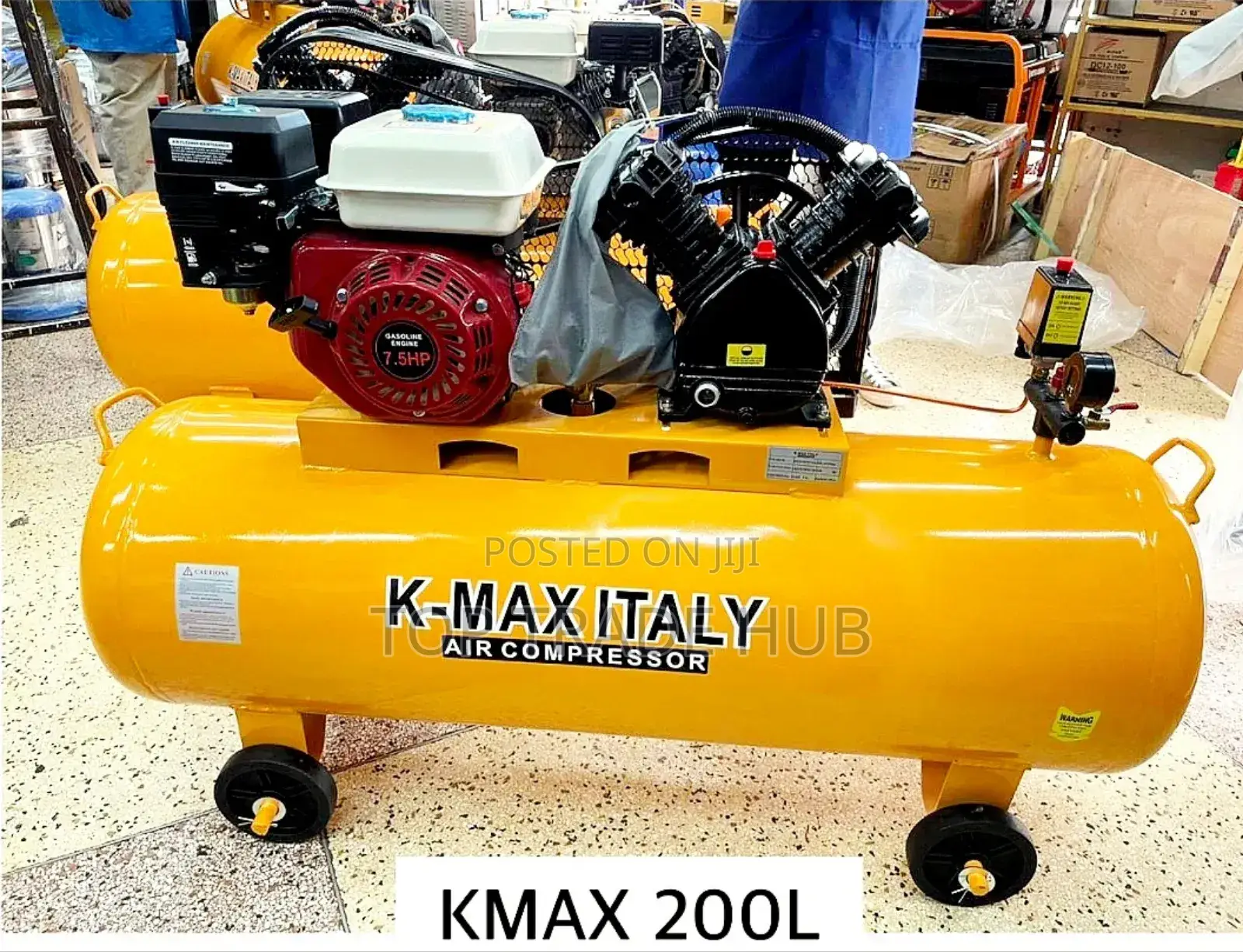 K-Max Italy  Air Compressor 200L Petrol 7.5HP 2 Piston