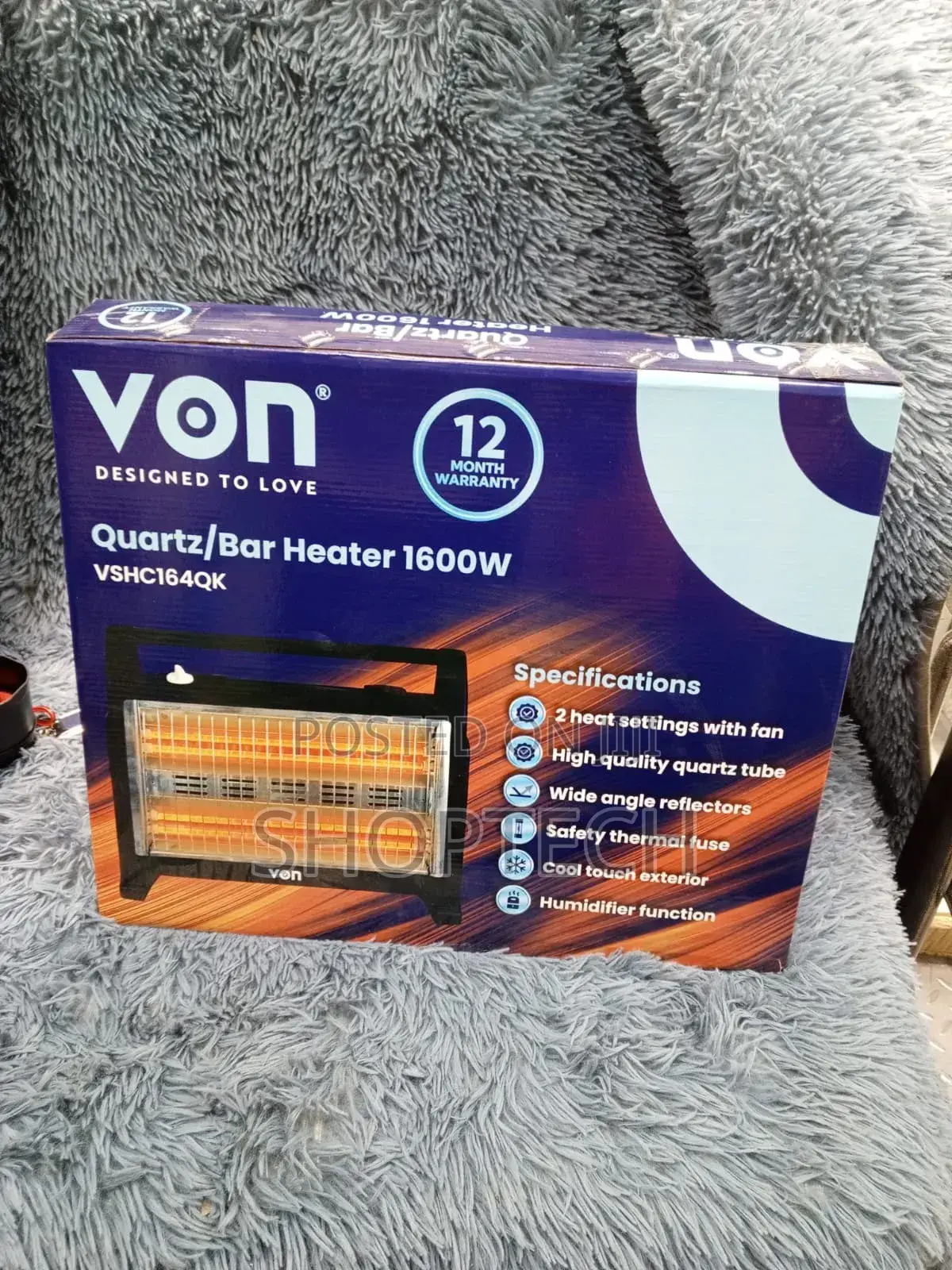 Von Quartz Room Heater 1600watts
