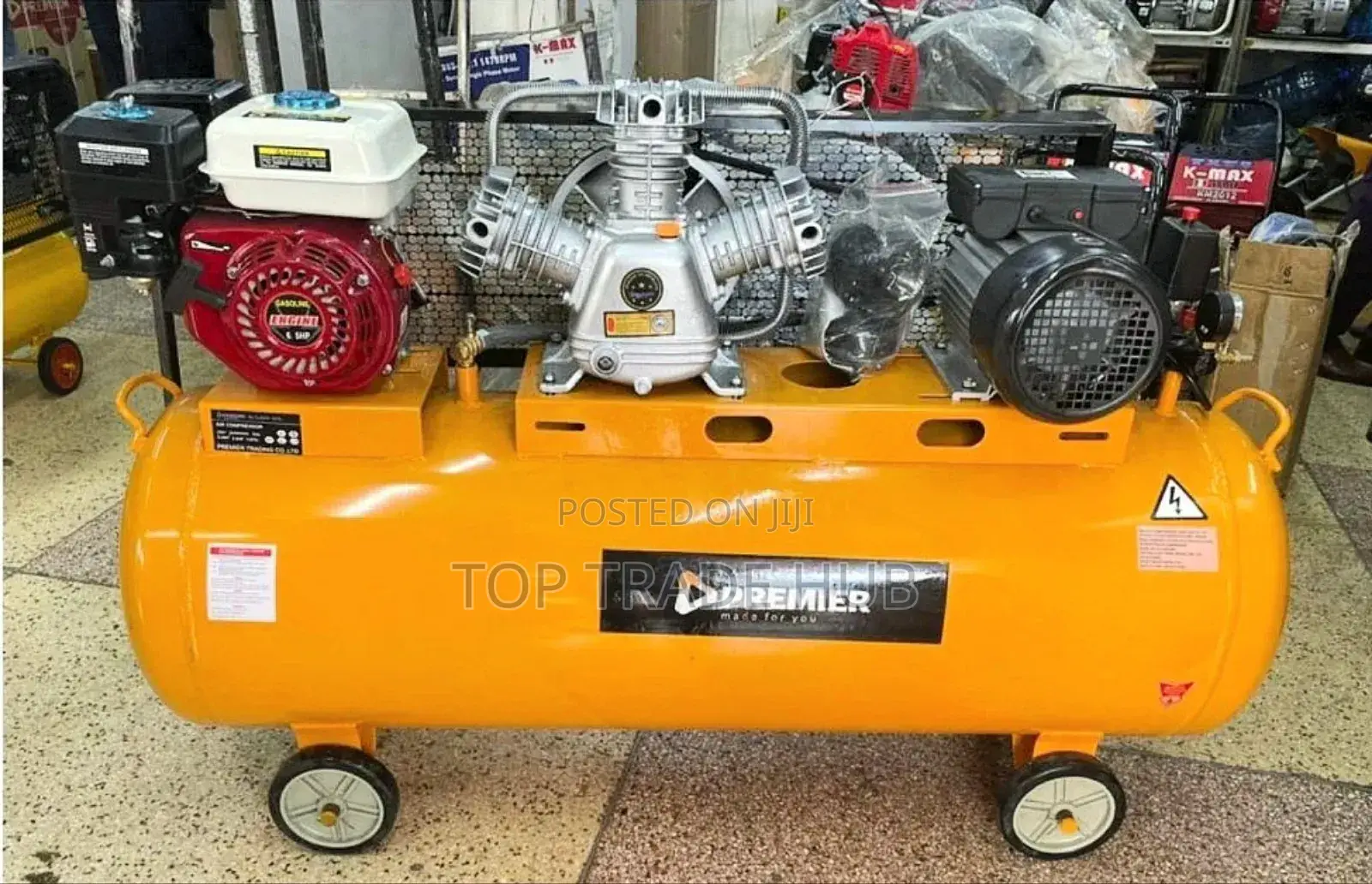 Premier 300L 2in1 Air Compressor 4HP Motor, 7.5HP Engine