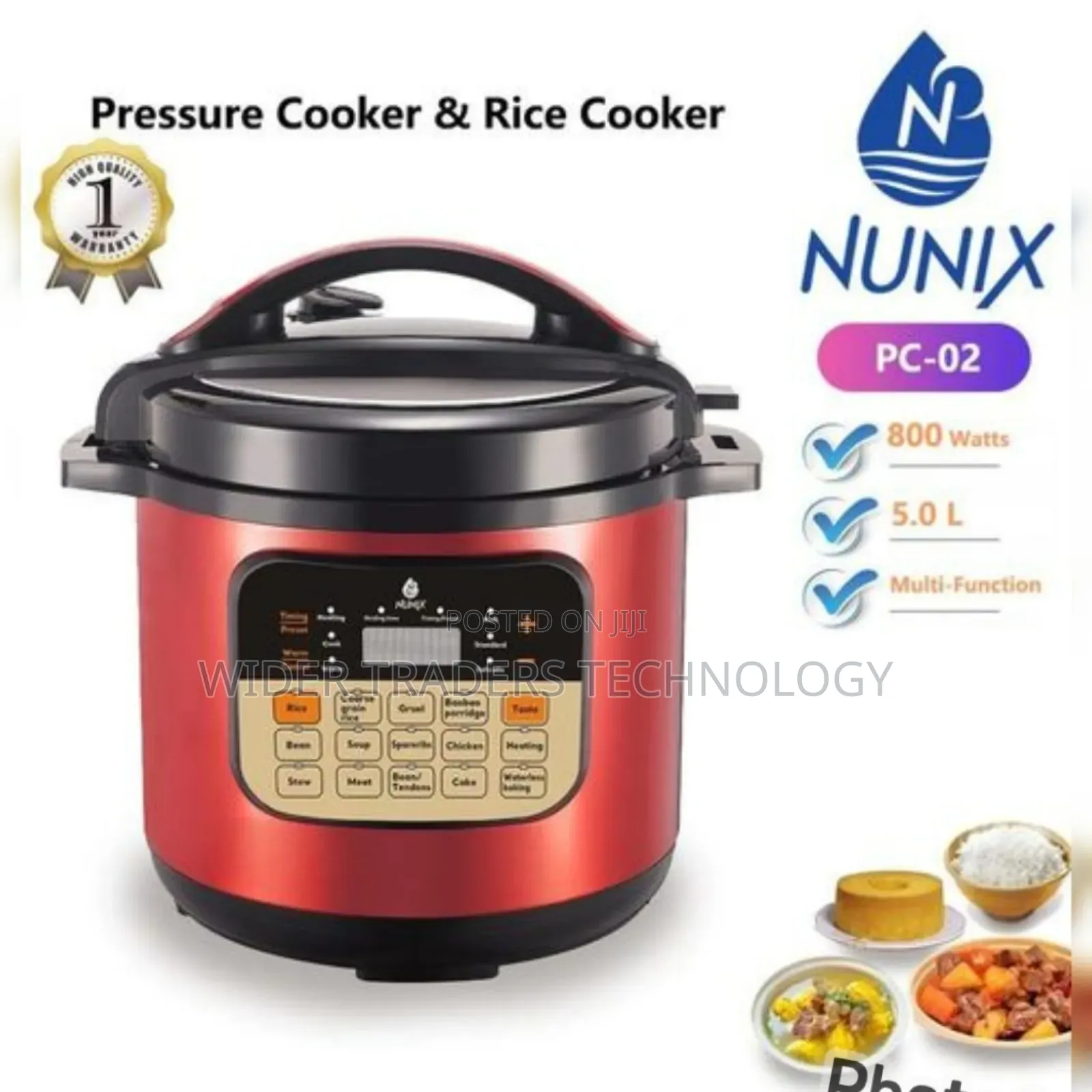 Nunix Pressure Cooker- 5L Electric Pressure Cooker