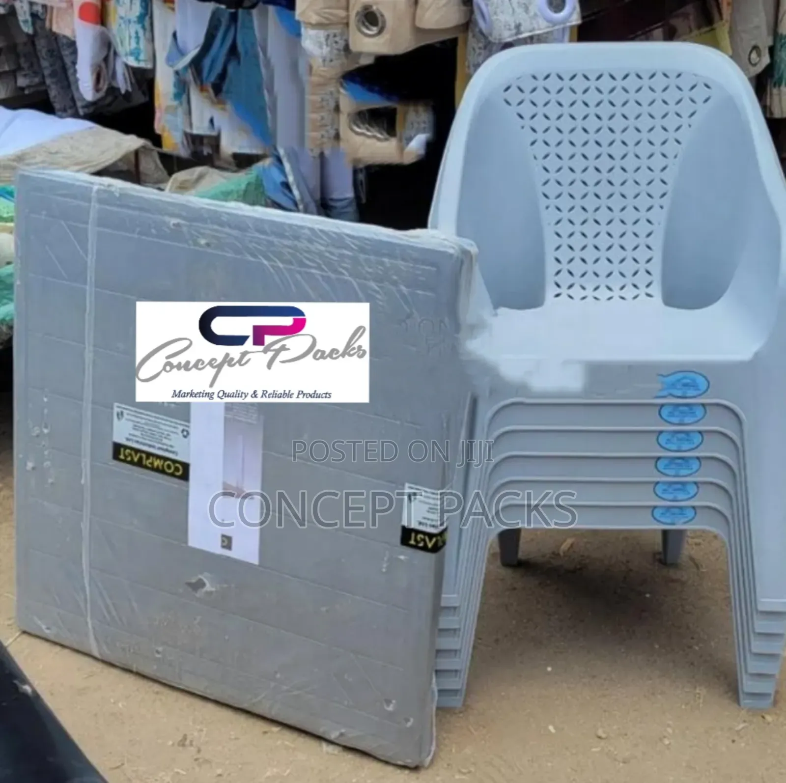 Square Plastic Table + 4pcs Syplast Chair Set.